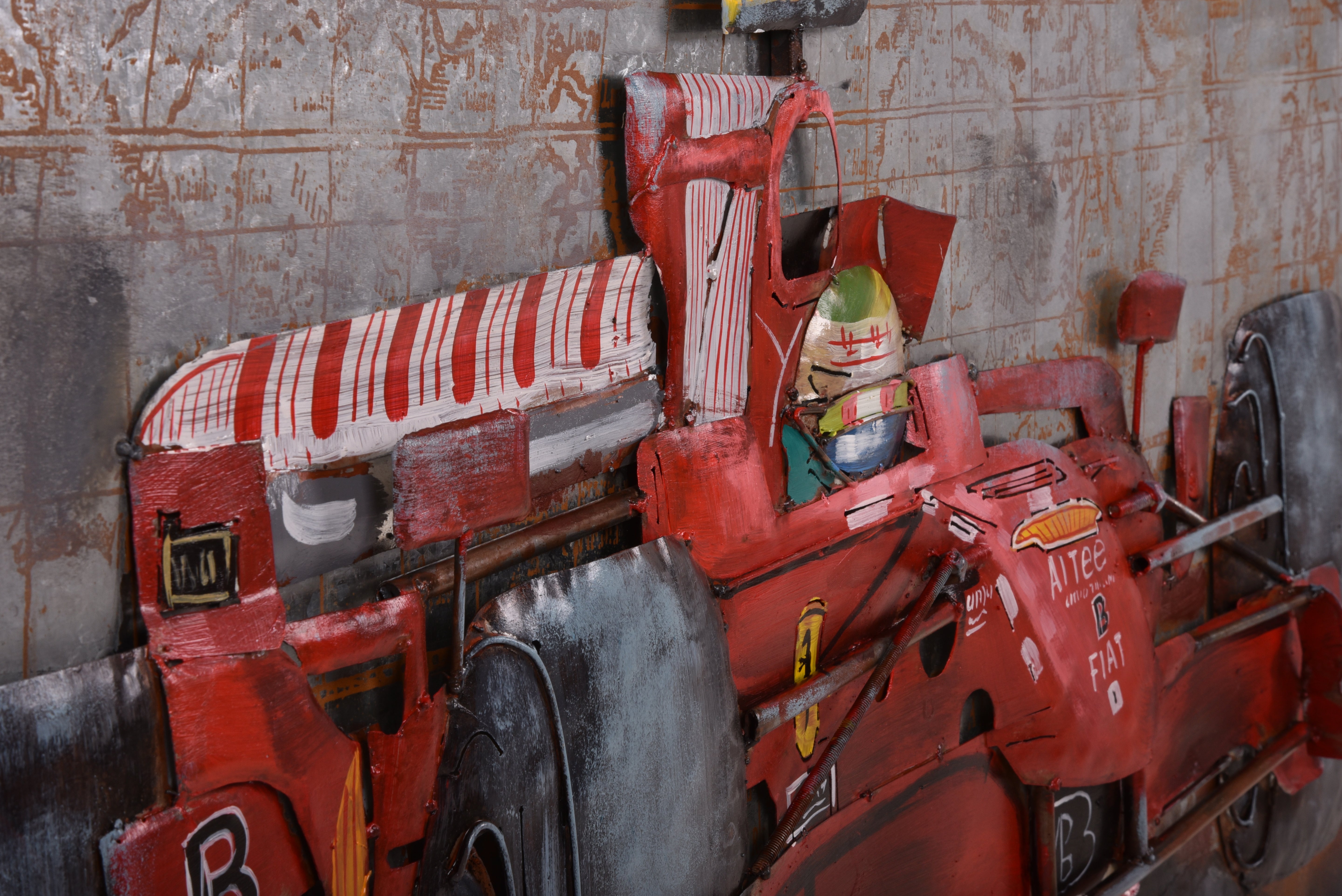 3D Metallbild Rennwagen actionreiches Wandbild Motorsport-Deko von Interia Home & Living