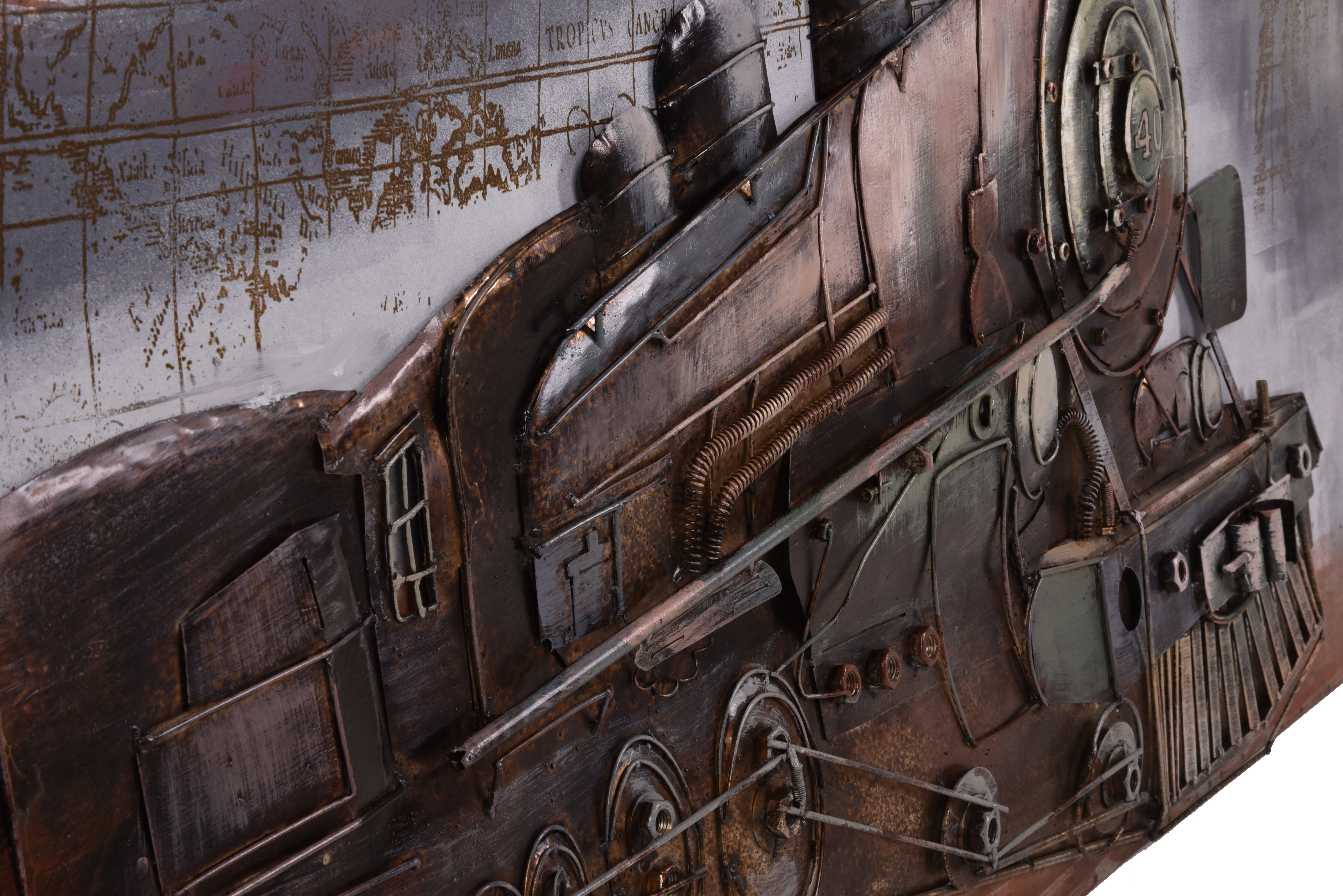 3D Metallbild Dampflok nostalgisches Wandbild Zug Eisenbahn-Deko von Interia Home & Living