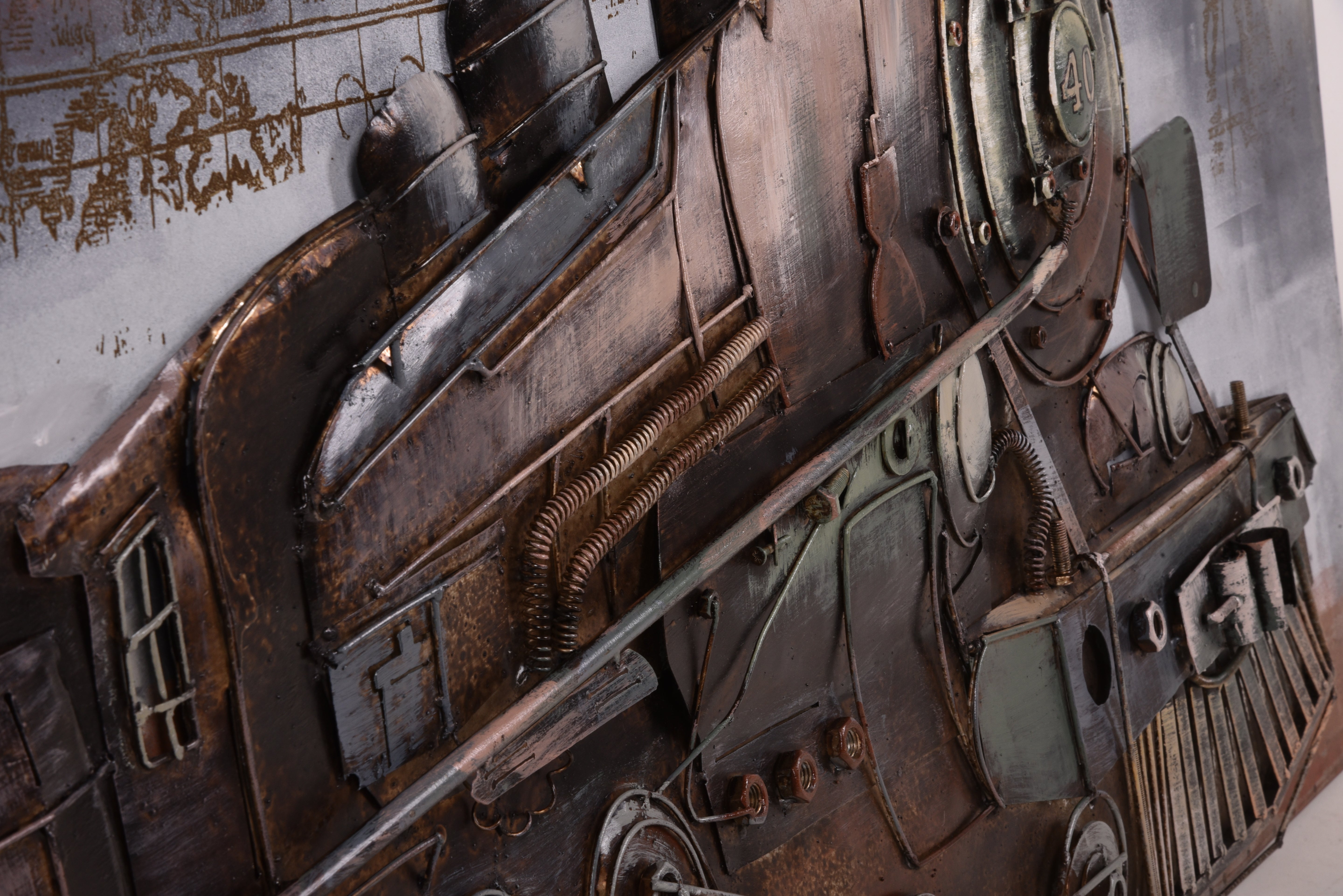 3D Metallbild Dampflok nostalgisches Wandbild Zug Eisenbahn-Deko von Interia Home & Living