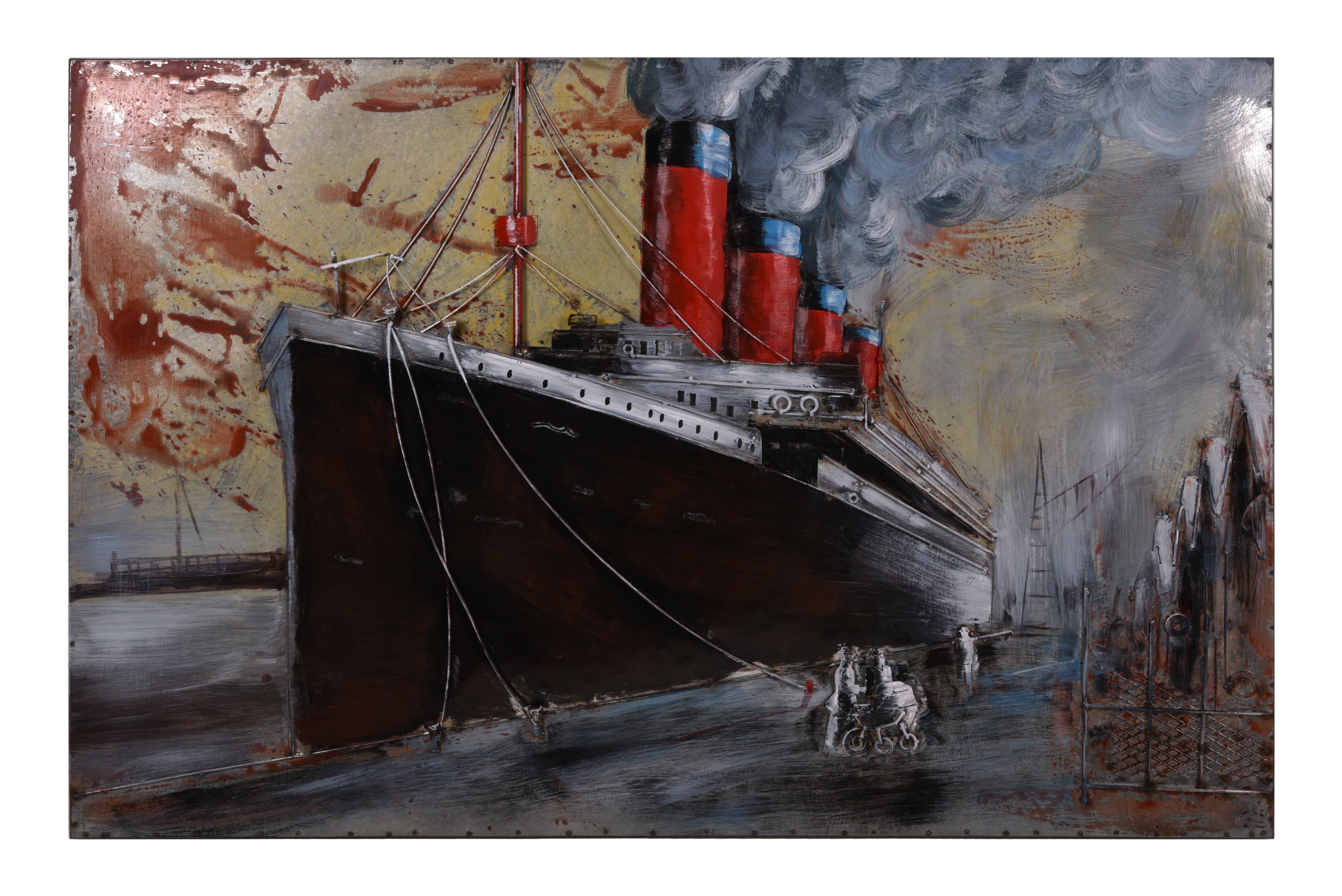 3D Metallbild Schiff maritimes Wandbild Segelschiff-Deko mit 3D-Effekt von Interia Home & Living