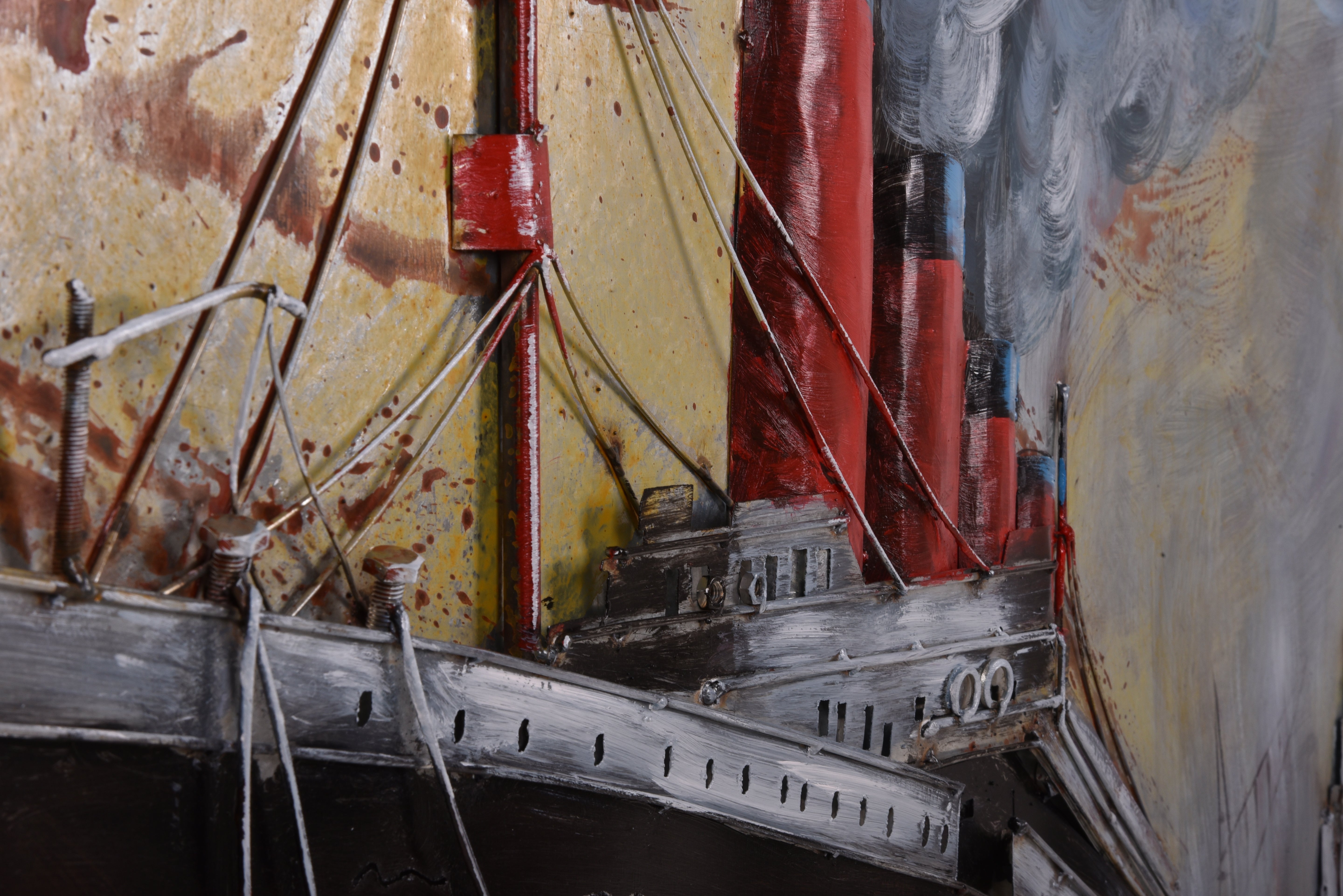 3D Metallbild Schiff maritimes Wandbild Segelschiff-Deko mit 3D-Effekt von Interia Home & Living