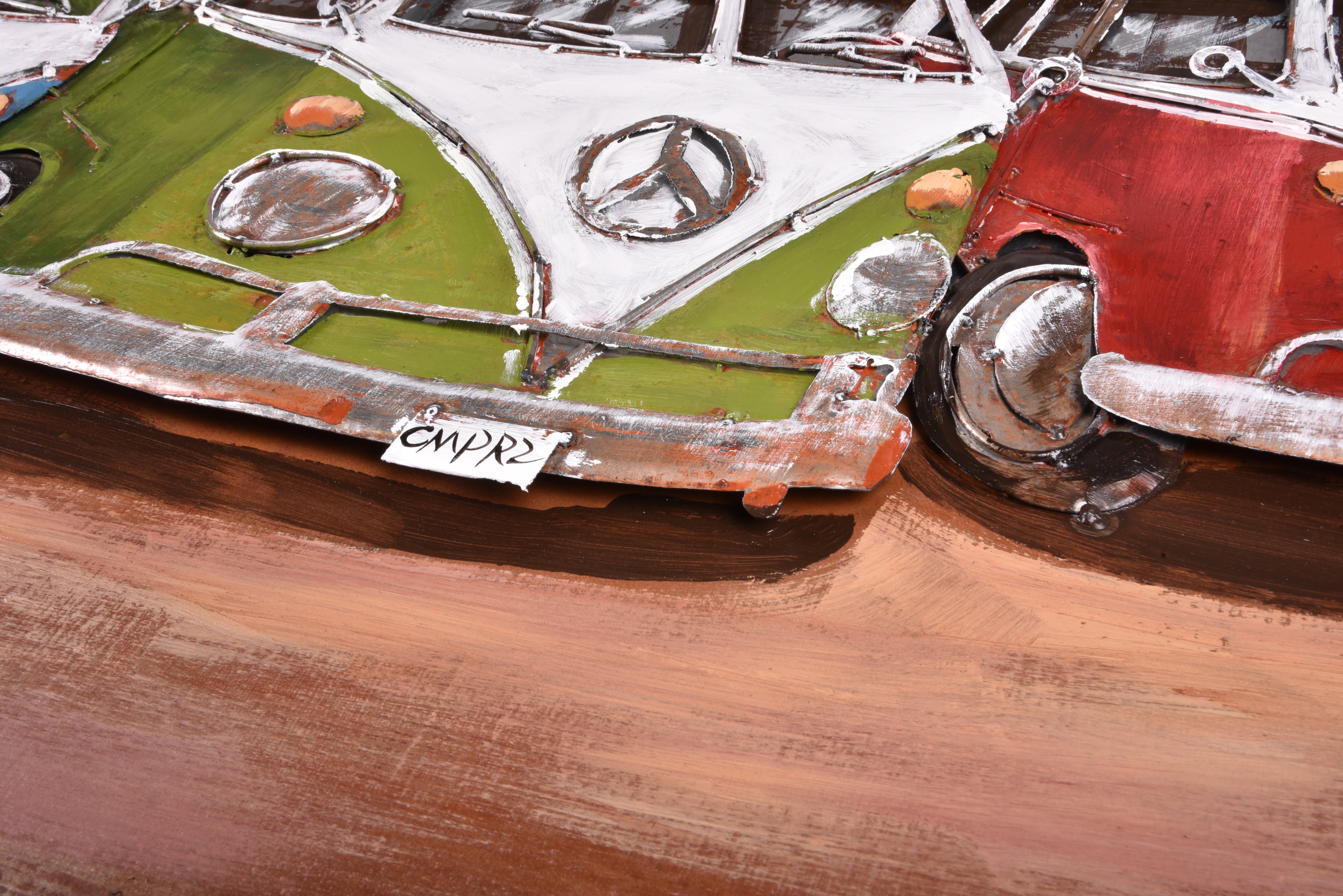 3D Metallbild 3 Bullis Retro-Wandbild VW Bus bunte Metall-Deko von Interia Home & Living