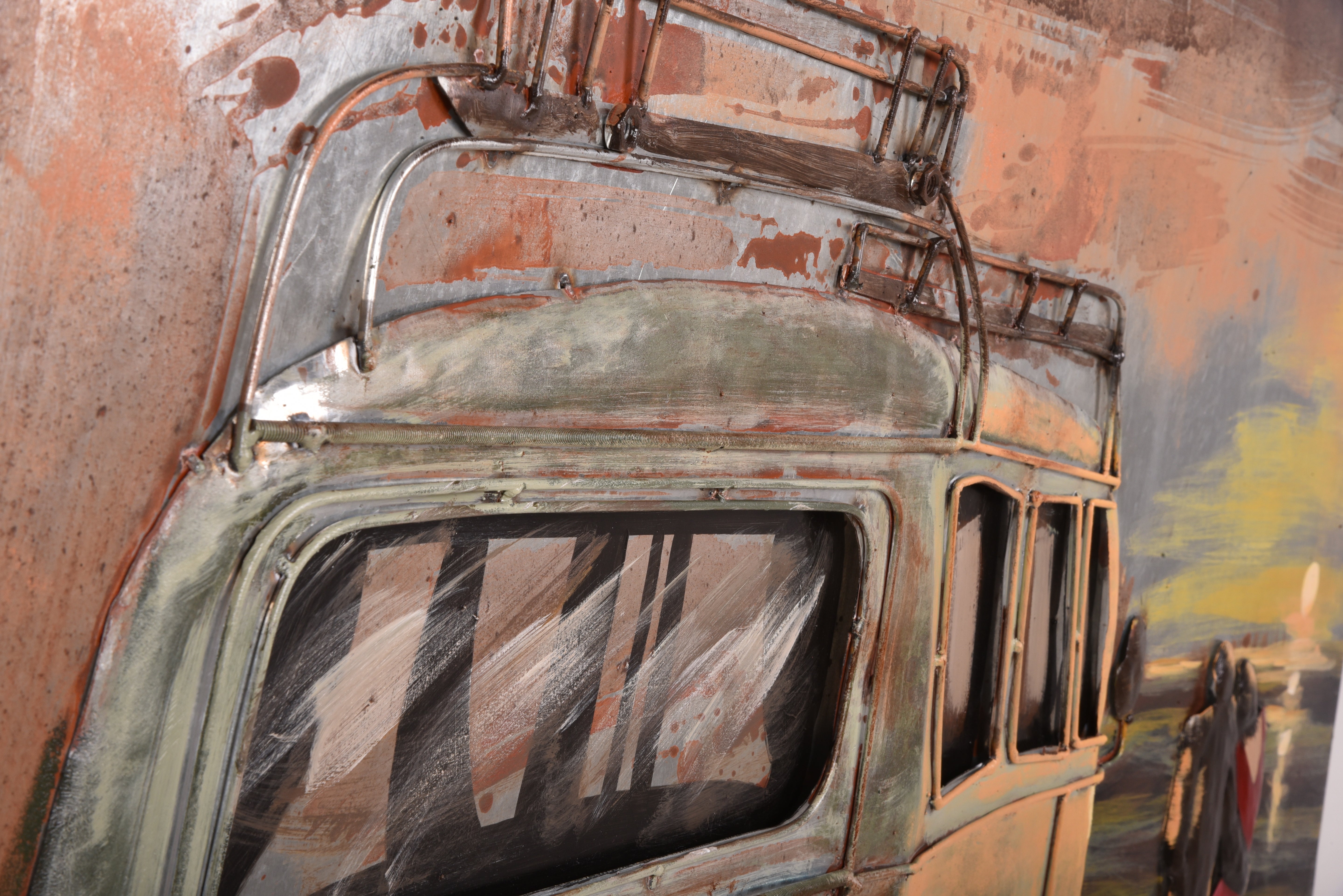 3D Metallbild Bulli mit Pärchen romantische Wanddeko Retro-Bild VW Bus von Interia Home & Living