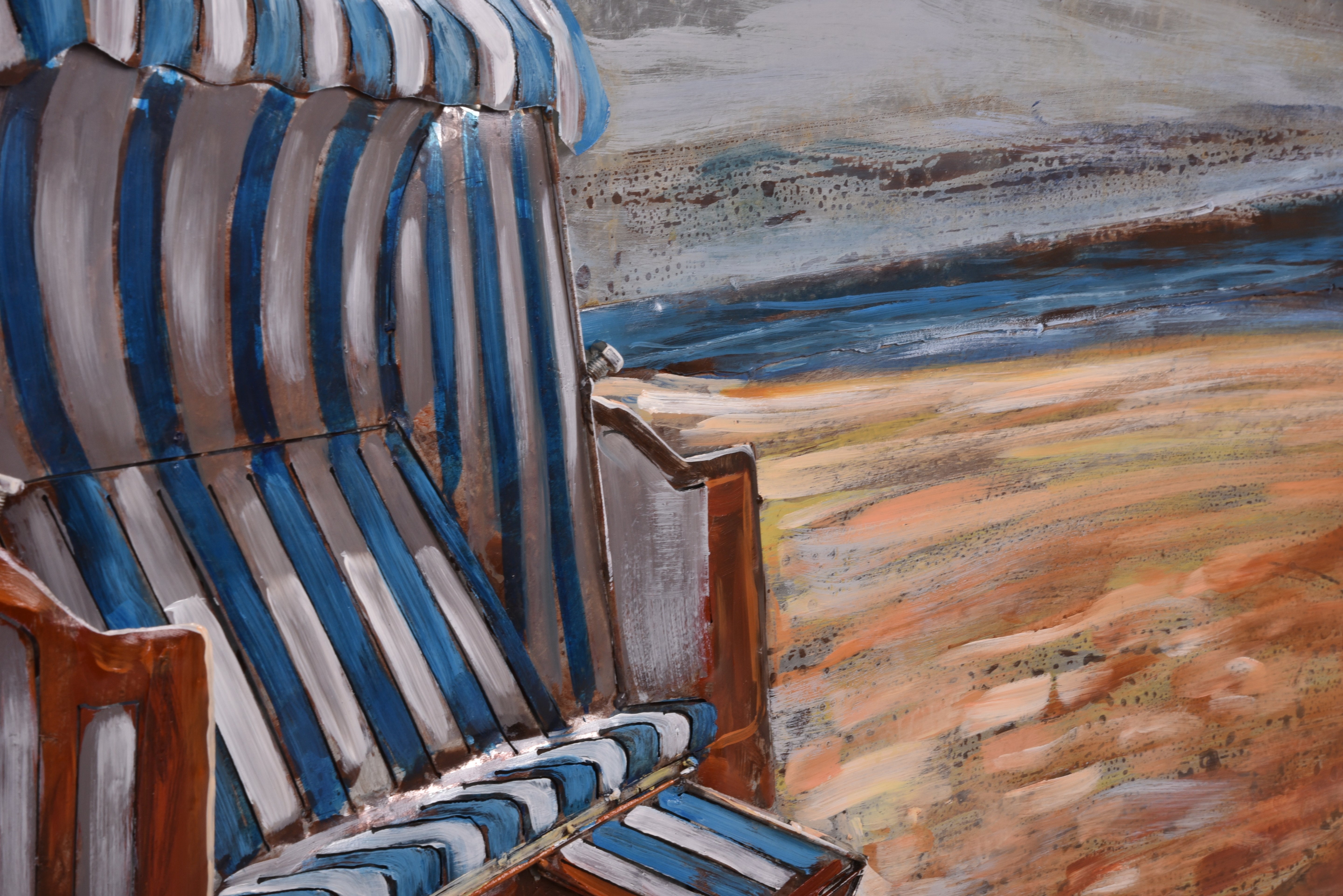 3D Metallbild Strandkorb maritime Wanddeko Küsten-Bild mit 3D-Effekt von Interia Home & Living