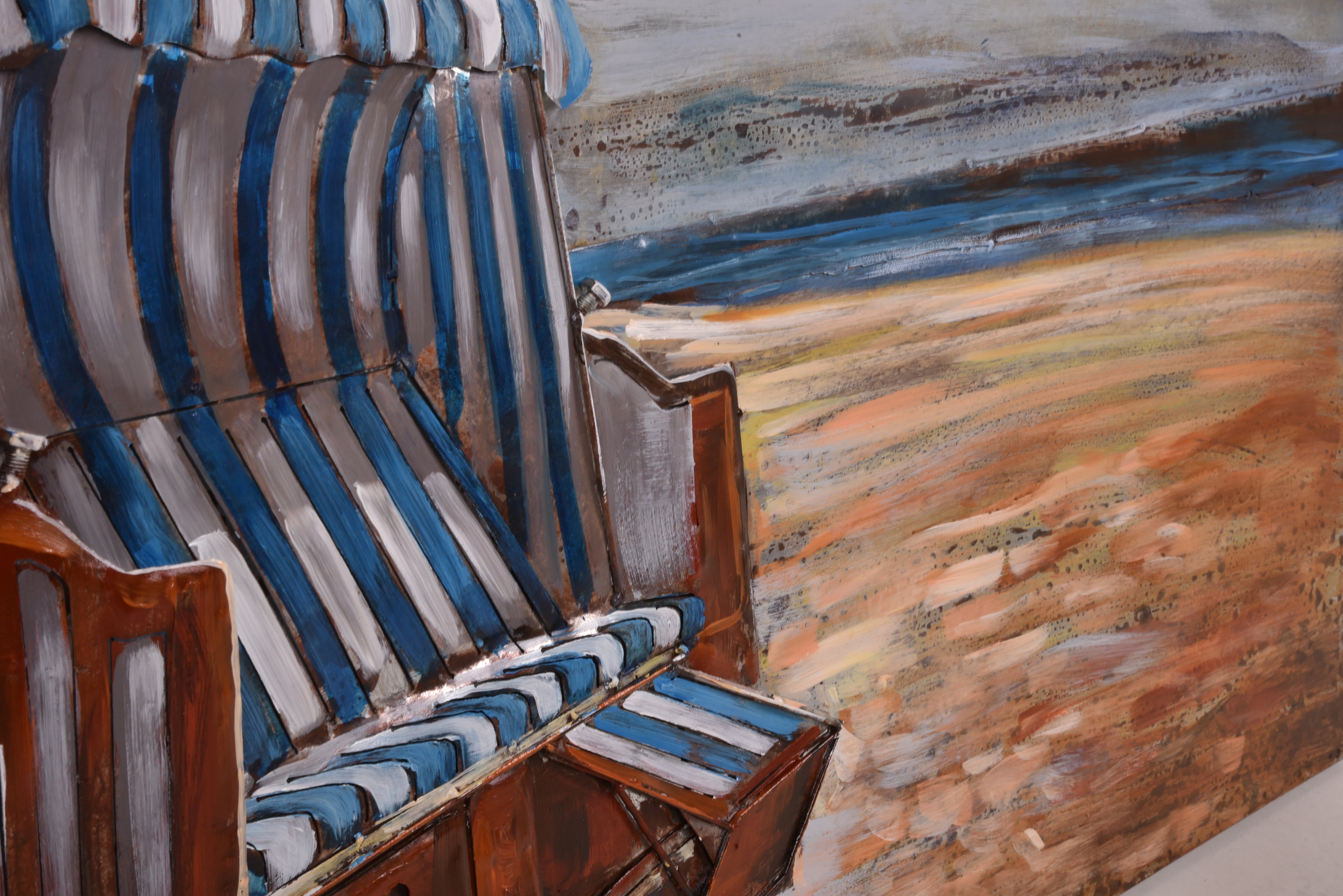 3D Metallbild Strandkorb maritime Wanddeko Küsten-Bild mit 3D-Effekt von Interia Home & Living