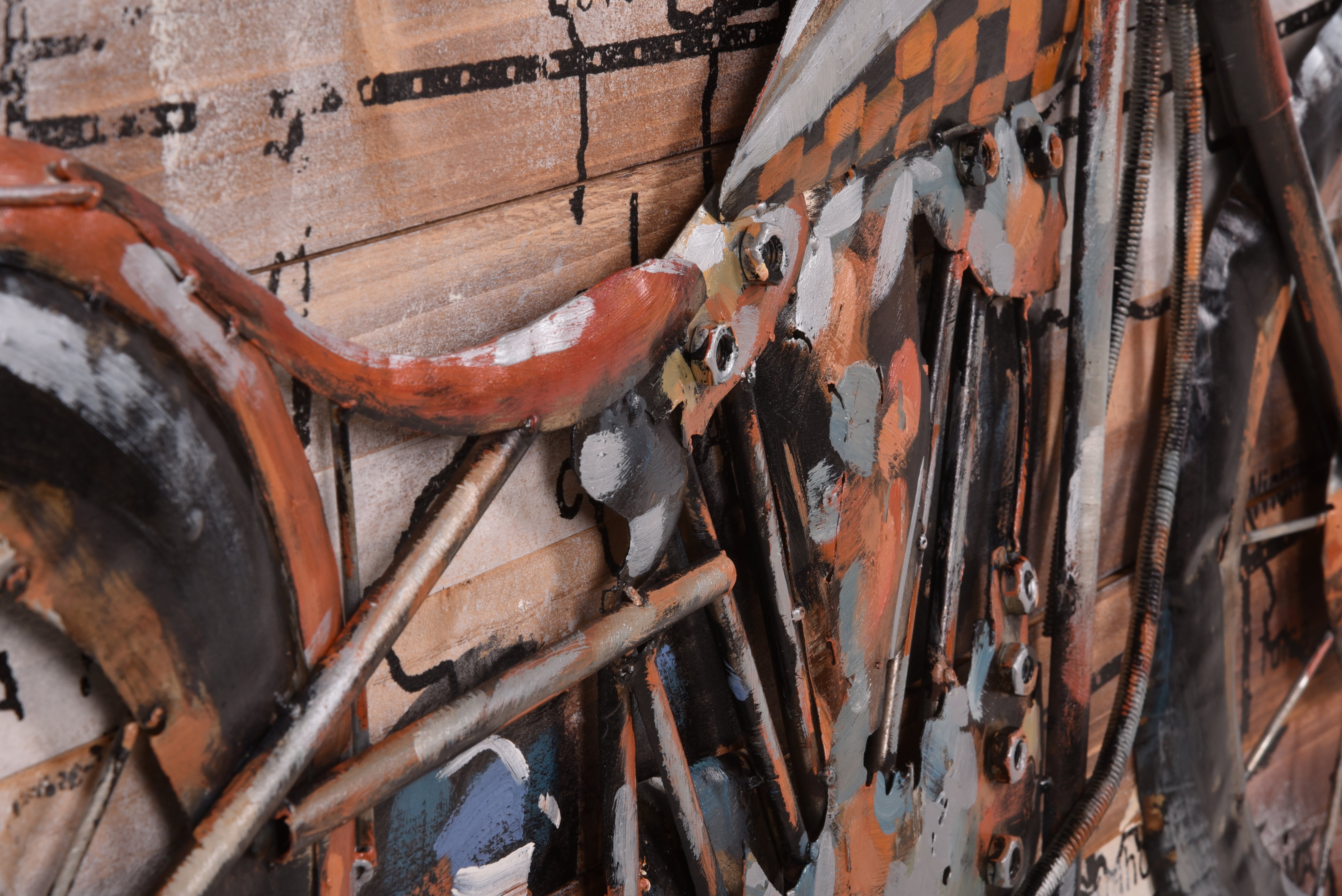 3D Metallbild Motorrad Vintage Wandbild Biker 3D-Wanddeko von Interia Home & Living