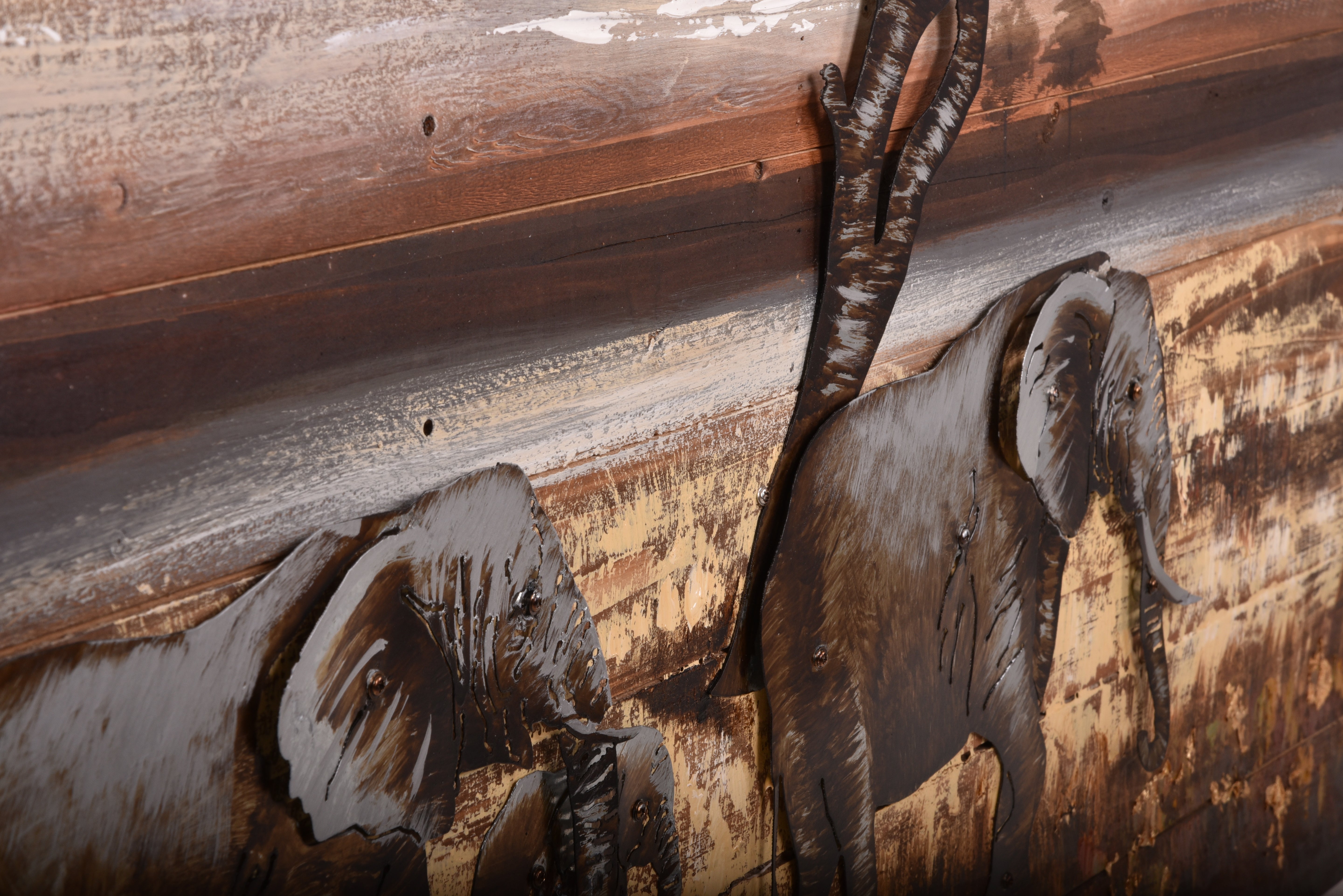 3D Metallbild Elefanten buntes Tier-Wandbild Wanddeko mit 3D-Effekt von Interia Home & Living