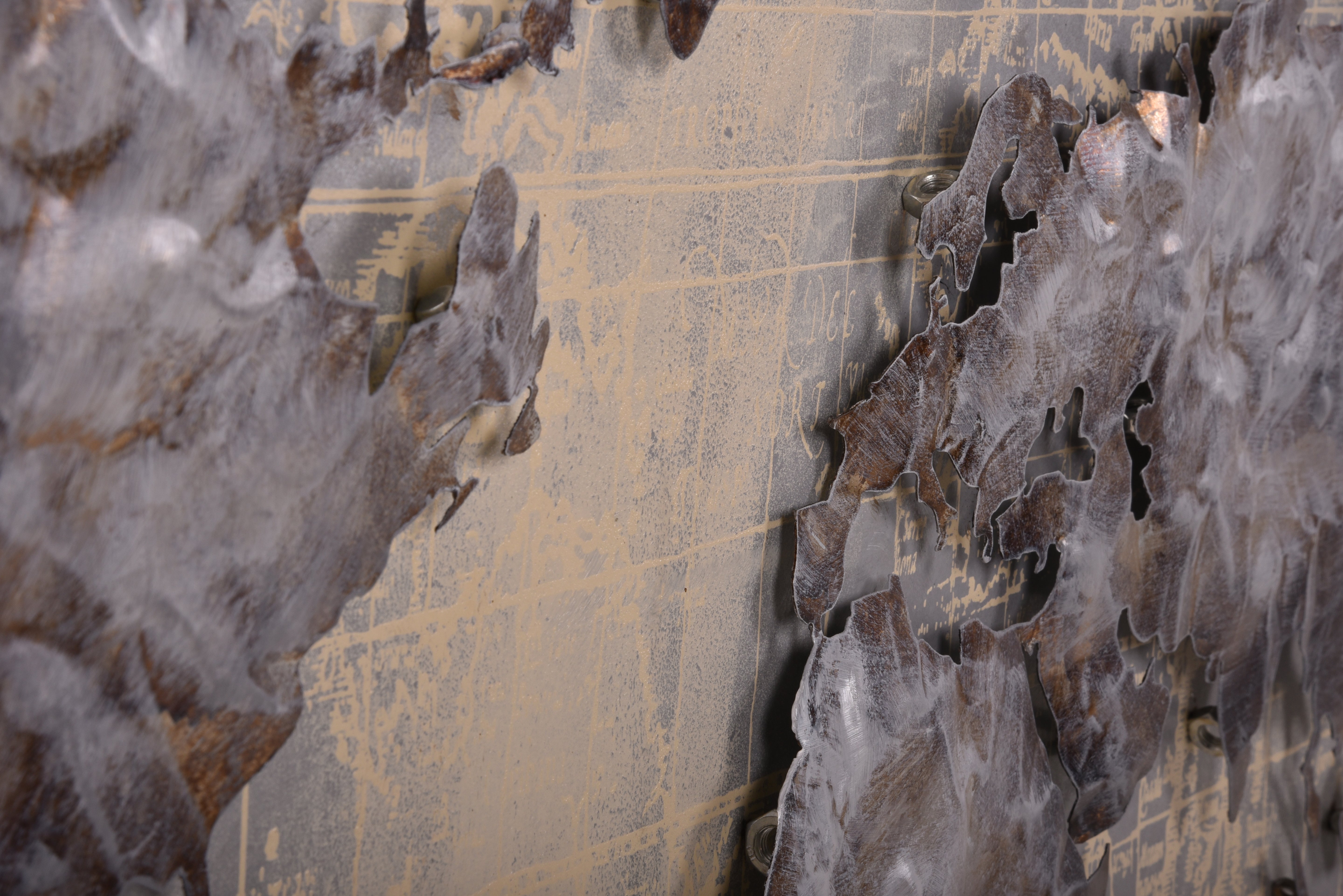 3D Metallbild Weltkarte moderne Wanddeko grau Weltkarten-Bild von Interia Home & Living