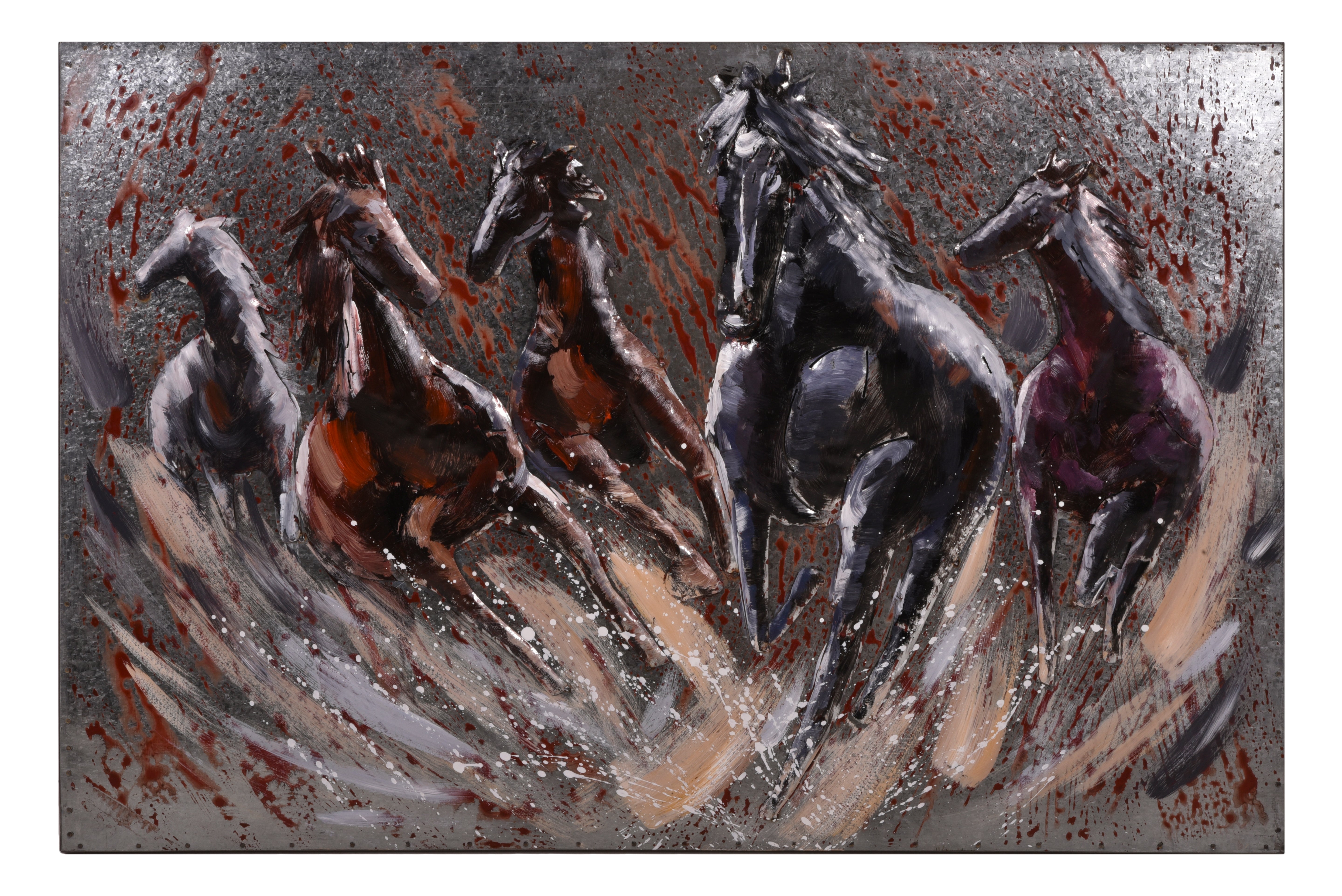 3D Metallbild Fury modernes abstraktes Wandbild grau 3D-Wanddeko von Interia Home & Living