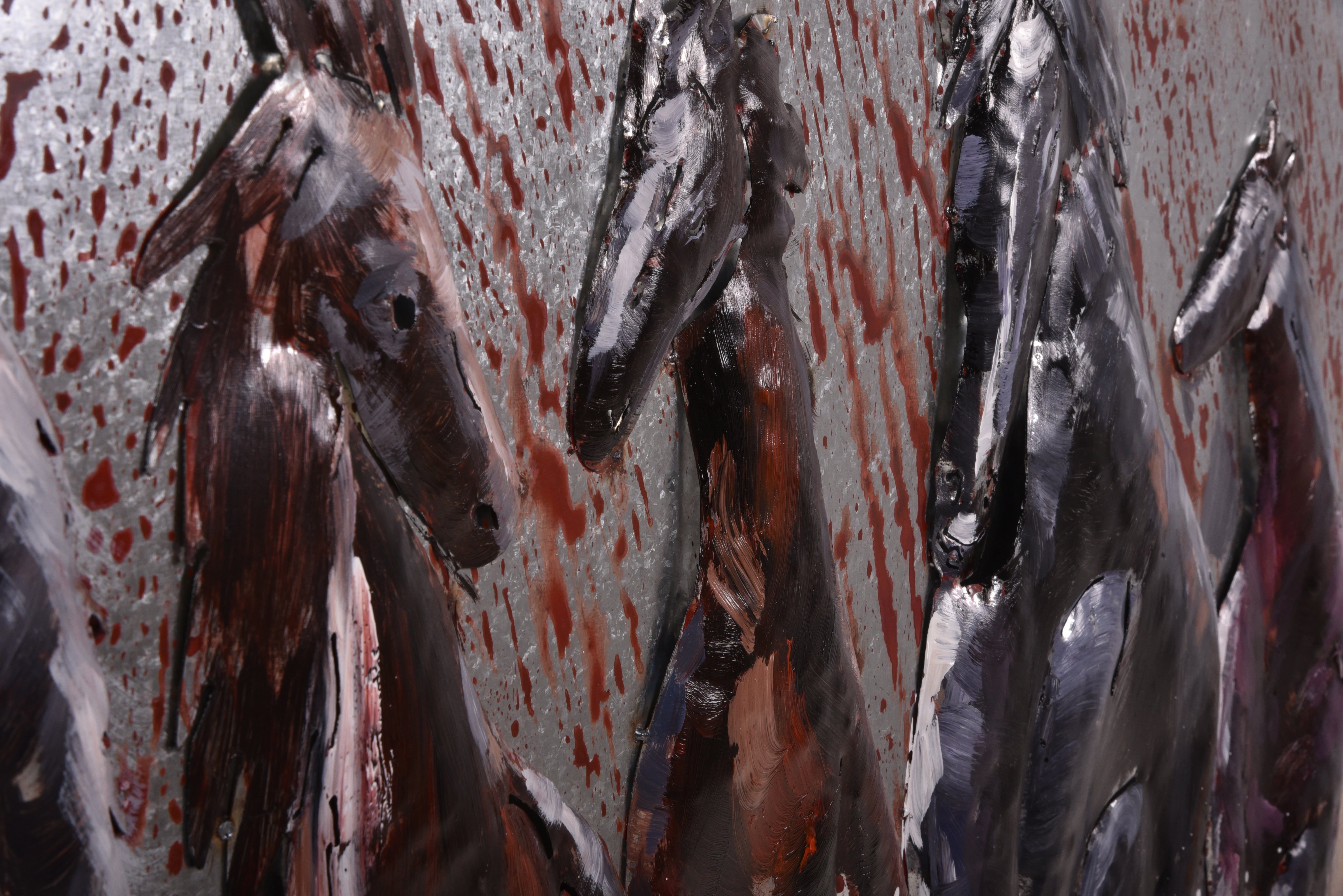 3D Metallbild Fury modernes abstraktes Wandbild grau 3D-Wanddeko von Interia Home & Living