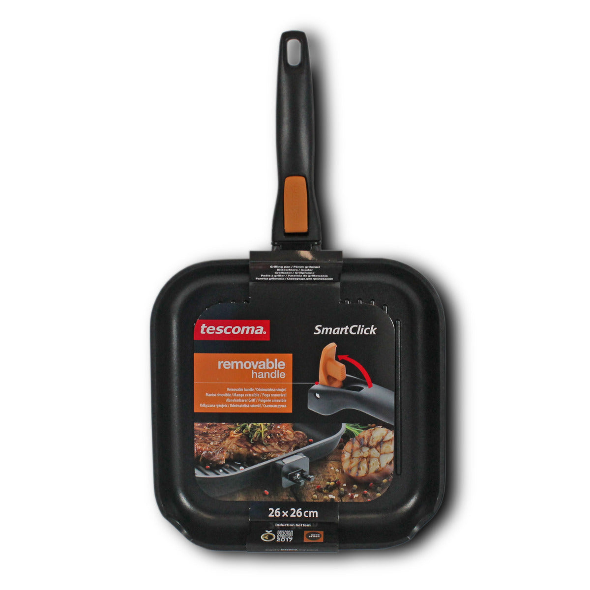 Grillpfanne SmartClick 26 cm von Tescoma – Induktionspfanne mit Antihaftbeschichtung
