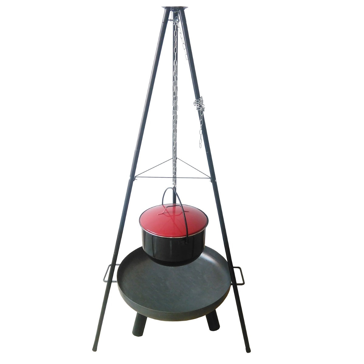 Feuerschale mit Grillrost 6 in 1 Schwenkgrill Set Oslo für Flammlachs Stockbrot Glühwein Feuerzangenbowle Outdoor Kochen