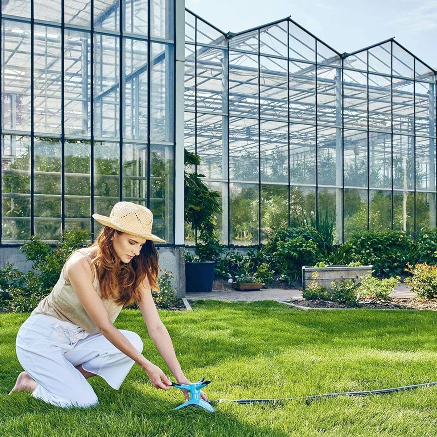 Rasensprenger Kreisregner Gartensprenger mit Ersdspieß Cellfast 53-460 ERGO 3/4”