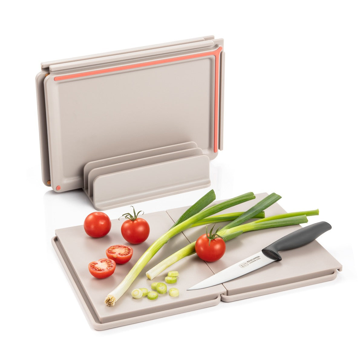 Schneidebretter mit Ständer COMPACT 4 St. von Tescoma – modulares Schneidebrett-Set