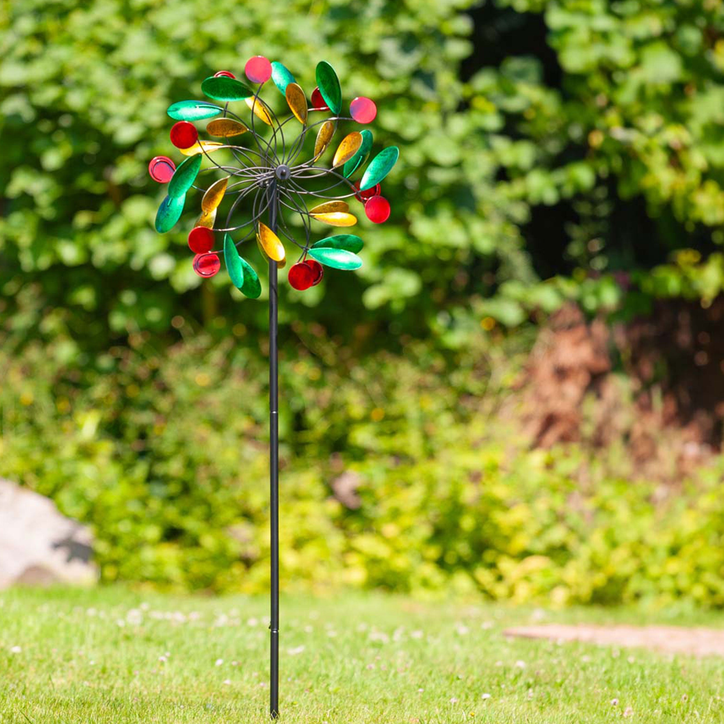 Kinetic Art Paddle Wheel Duett Metall Windrad Windspiel Metall Garten Windrad stehend