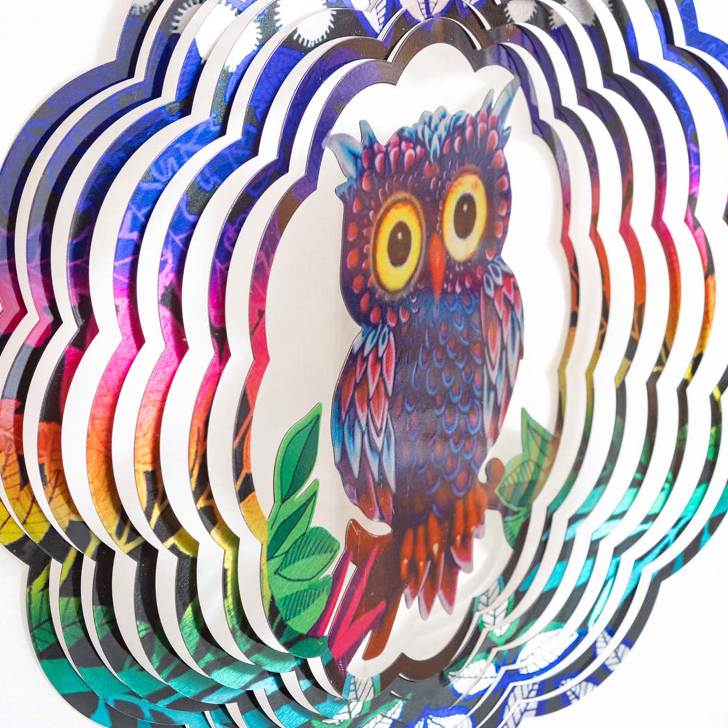Kinetic Art 3D Flashy Owl Metall Windspiel hängend außergewöhnliche Windspiele Edelstahl