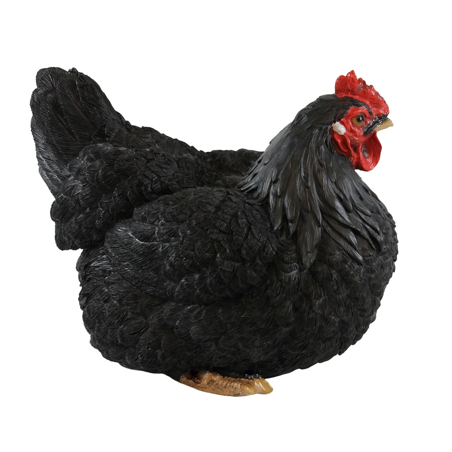 Dekofigur Henne Huhn Berta sitzend lebensecht
