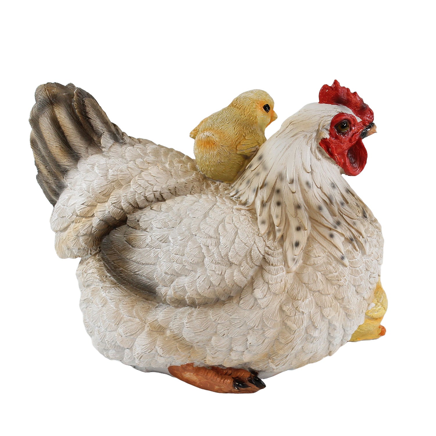 Dekofigur Henne Huhn Louise mit Küken lebensechte Tierfigur