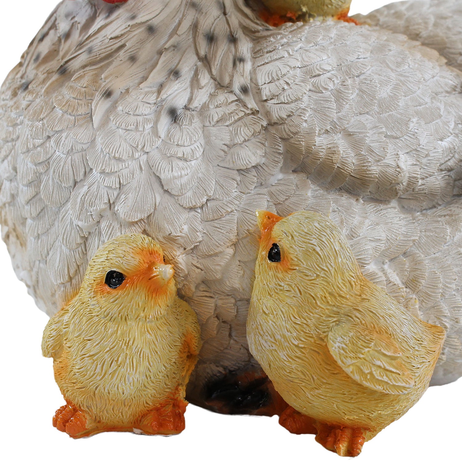 Dekofigur Henne Huhn Louise mit Küken lebensechte Tierfigur