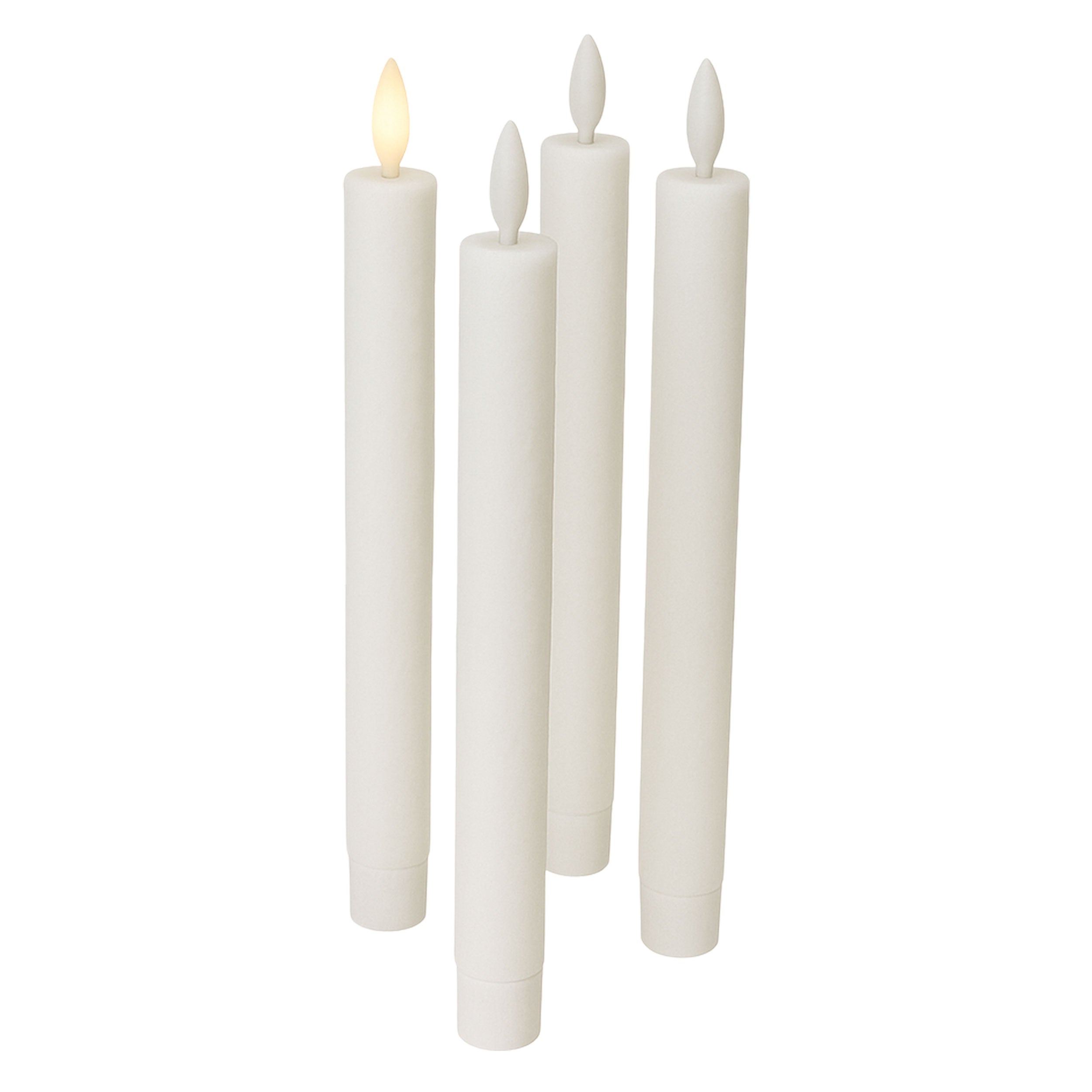 LED Kerzen mit Timer | Stabkerzen 24,5 cm | LED Echtwachskerzen mit flackernder 3D Flamme und Fernbedienung | versch. Farben zur Auswahl