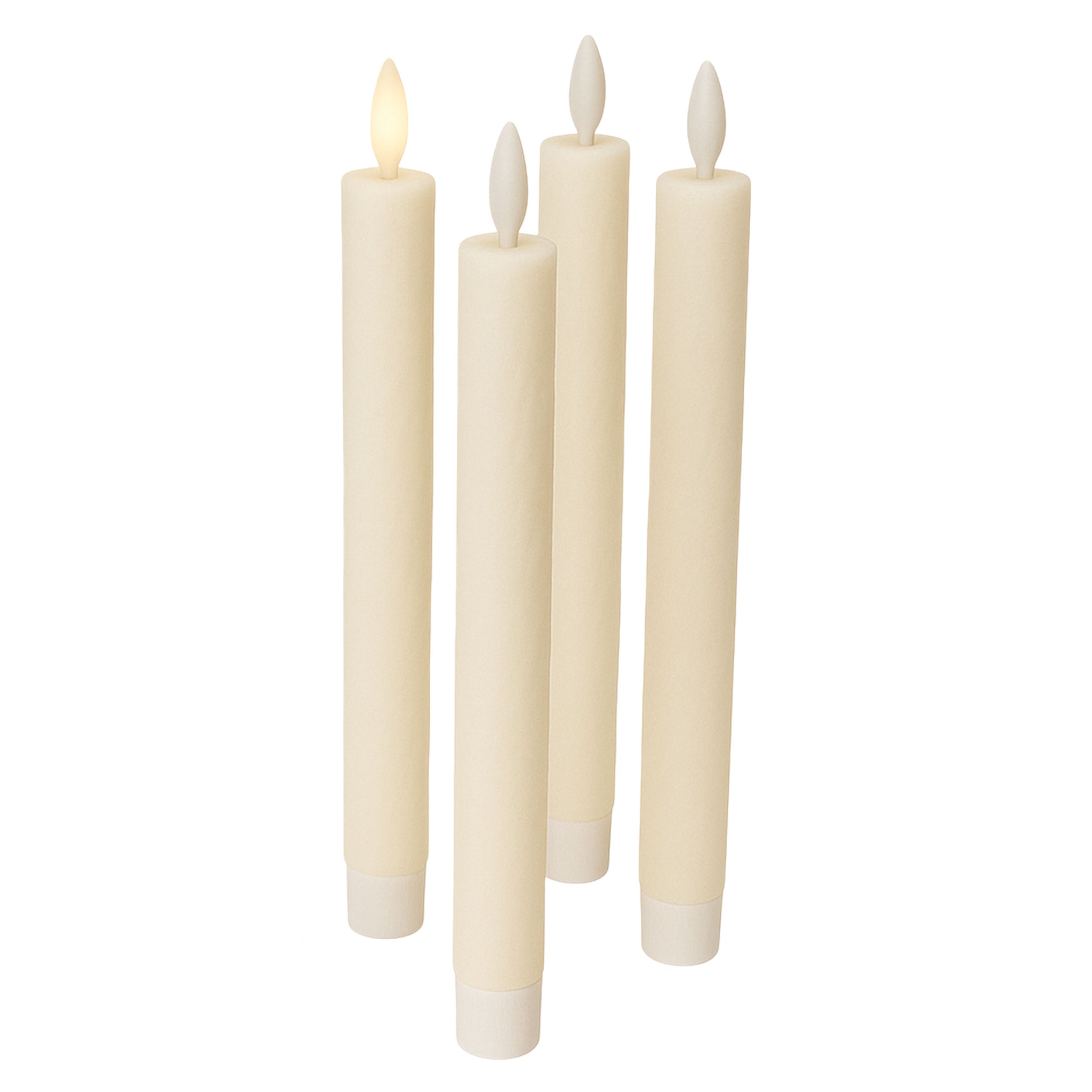 LED Kerzen mit Timer | Stabkerzen 24,5 cm | LED Echtwachskerzen mit flackernder 3D Flamme und Fernbedienung | versch. Farben zur Auswahl