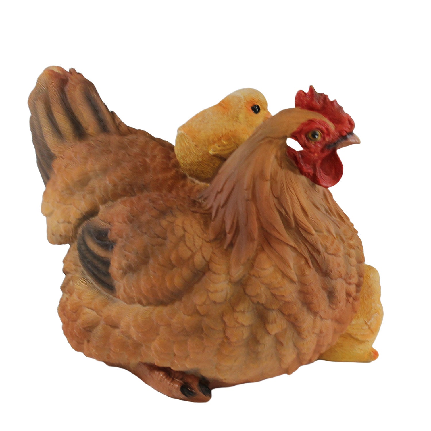 Dekofigur Henne Huhn Uschi mit Küken lebensechte Tierfigur