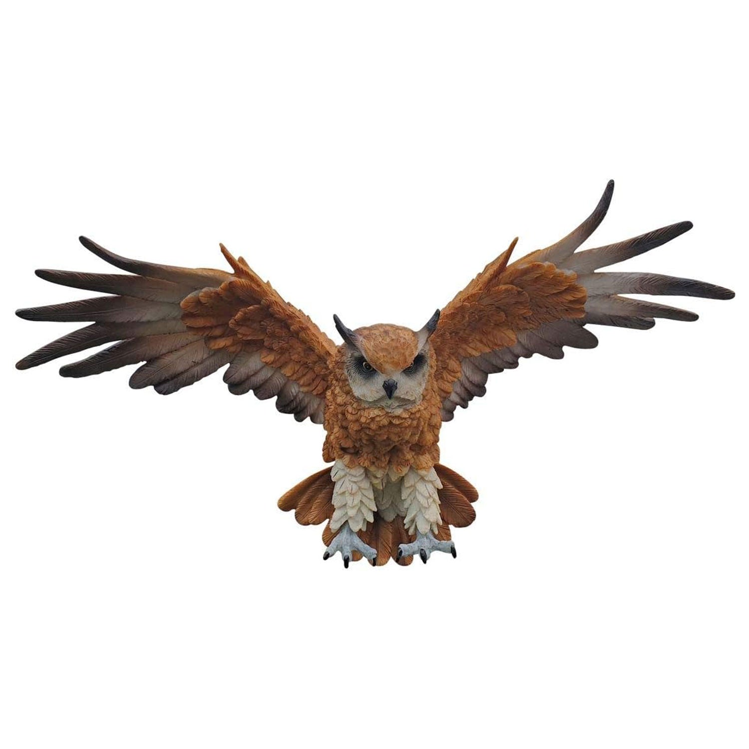 Dekofigur Eule fliegend Wanddeko Tierfigur Greifvogel Uhu Wandrelief