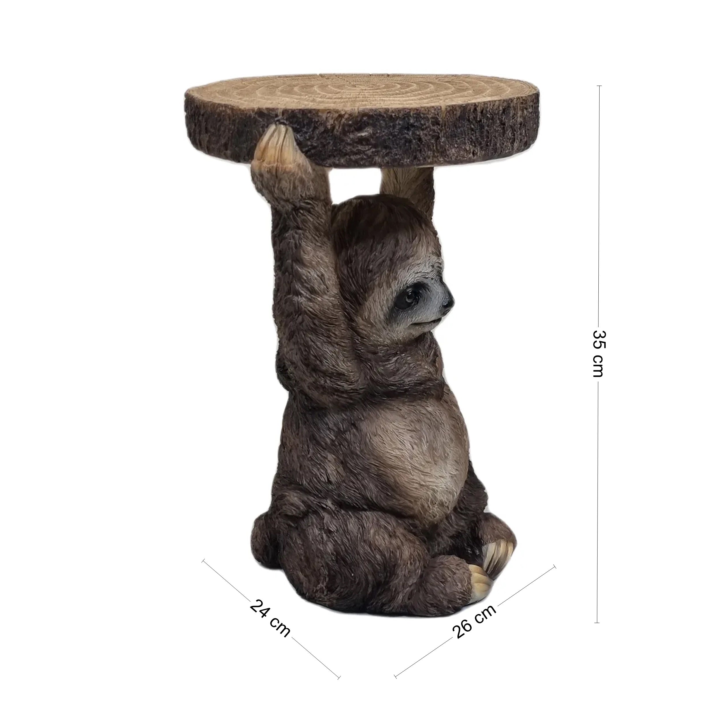 Beistelltisch Outdoor und Indoor | Faultier Tisch Faultier Deko Beistelltisch für Pflanzen | Faultier Figuren