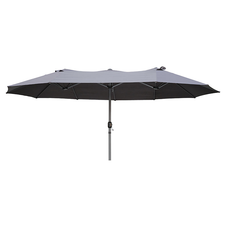 Doppel-Sonnenschirm Marktschirm Gartenschirm Sonnenschutz Grau von Garden Pleasure