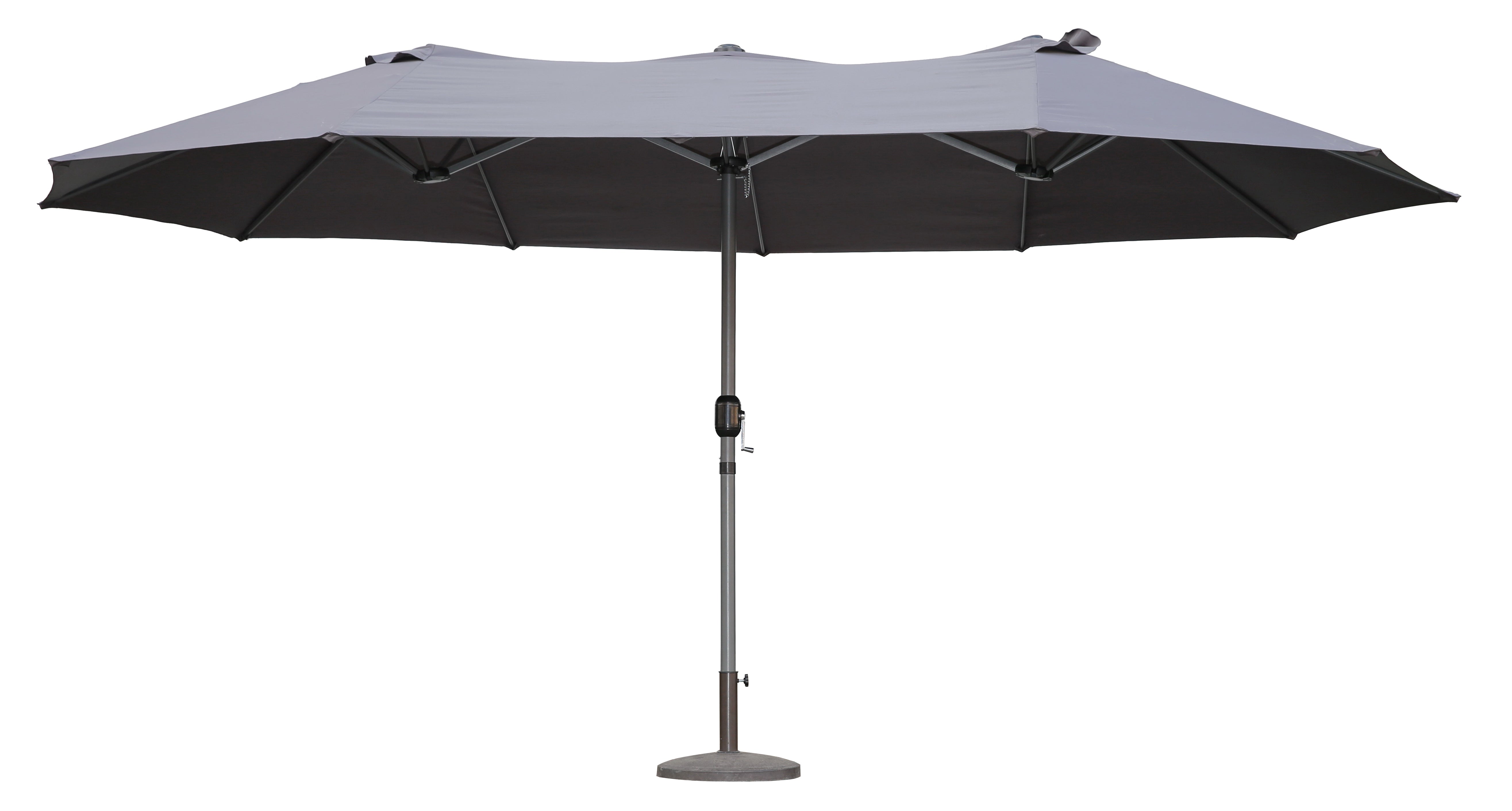 Doppel-Sonnenschirm Marktschirm Gartenschirm Sonnenschutz Grau von Garden Pleasure