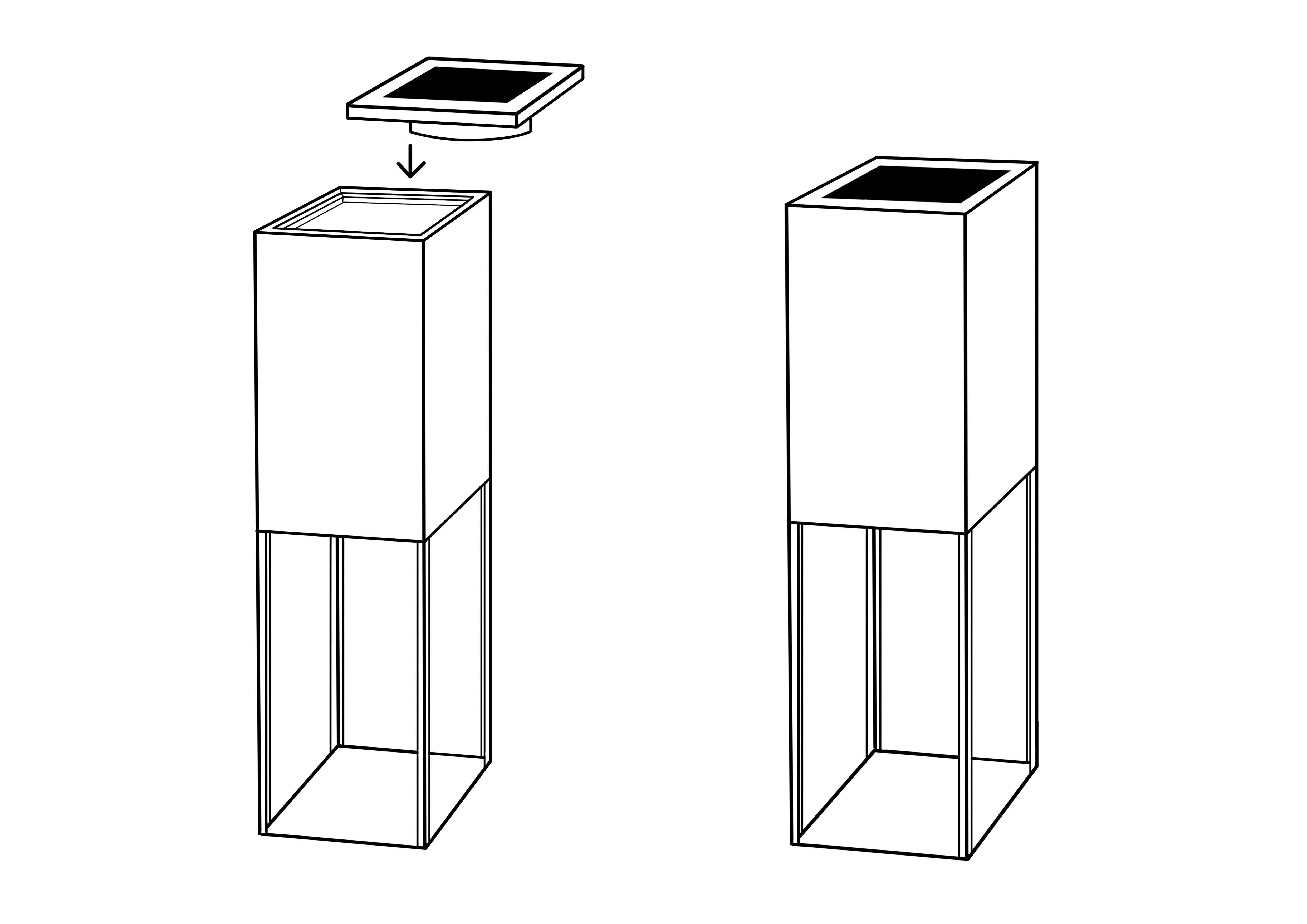 Licht-Dekosäule VIVIAN Dekoration LED-Säule Grau von Garden Pleasure