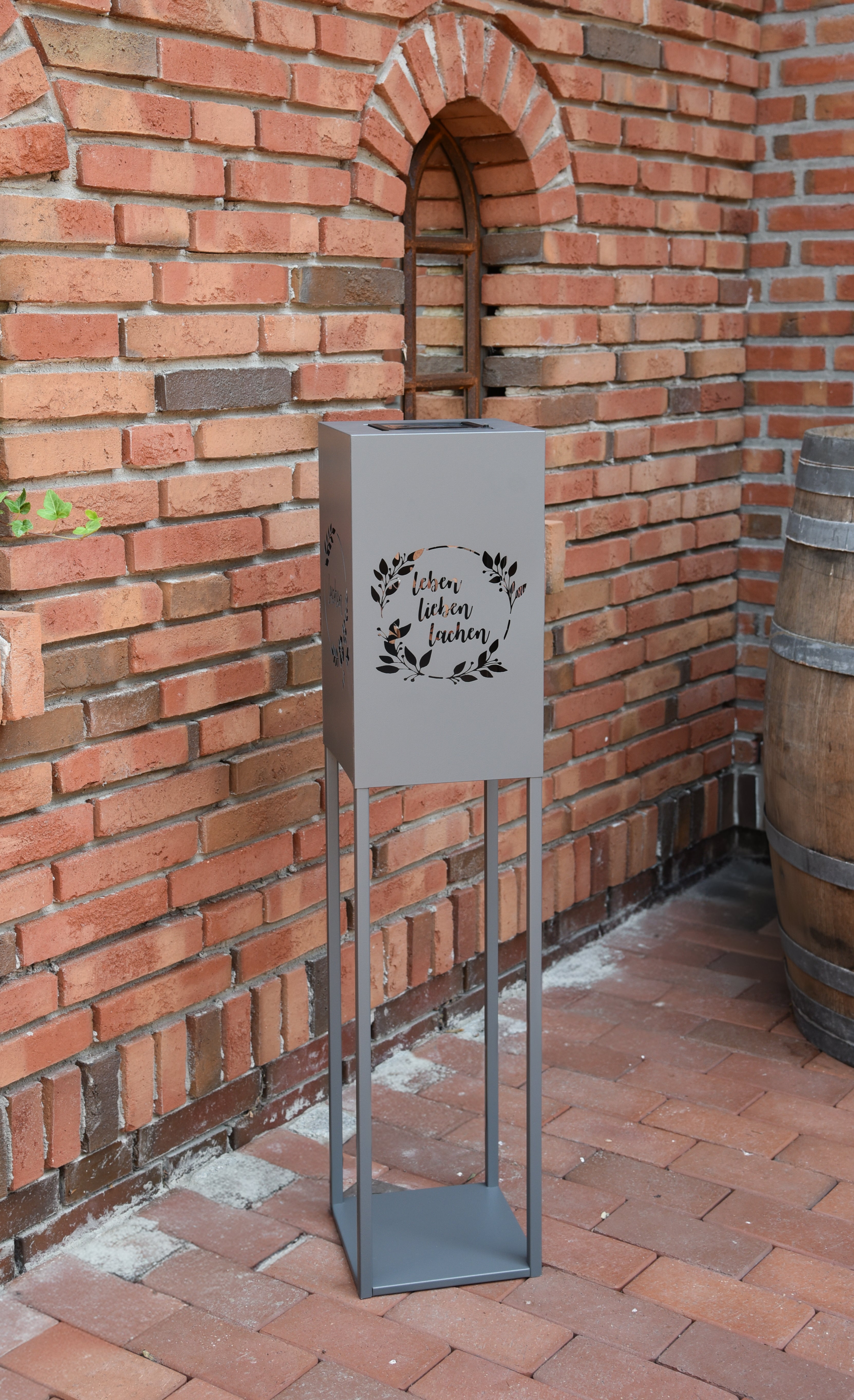 Licht-Dekosäule VIVIAN Dekoration LED-Säule Grau von Garden Pleasure