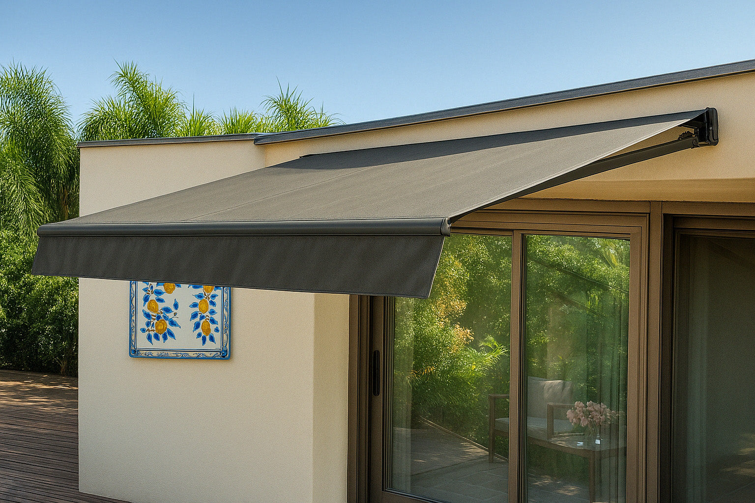 Elektrische Gelenkarmmarkise LED Markise Motorisiert Sonnenschutz von Garden Pleasure