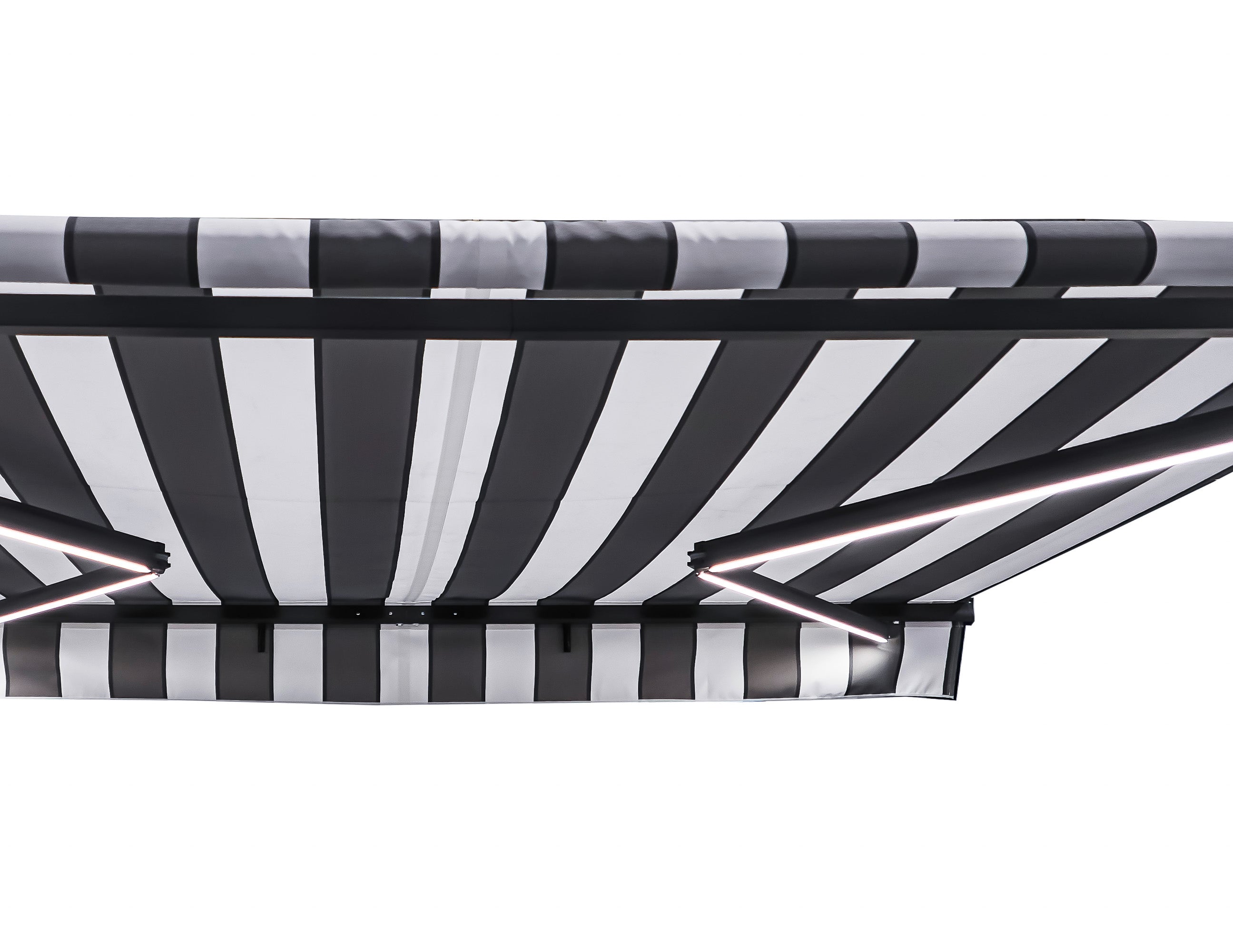 Elektrische Gelenkarmmarkise LED Markise Motorisiert Sonnenschutz Gestreift von Garden Pleasure