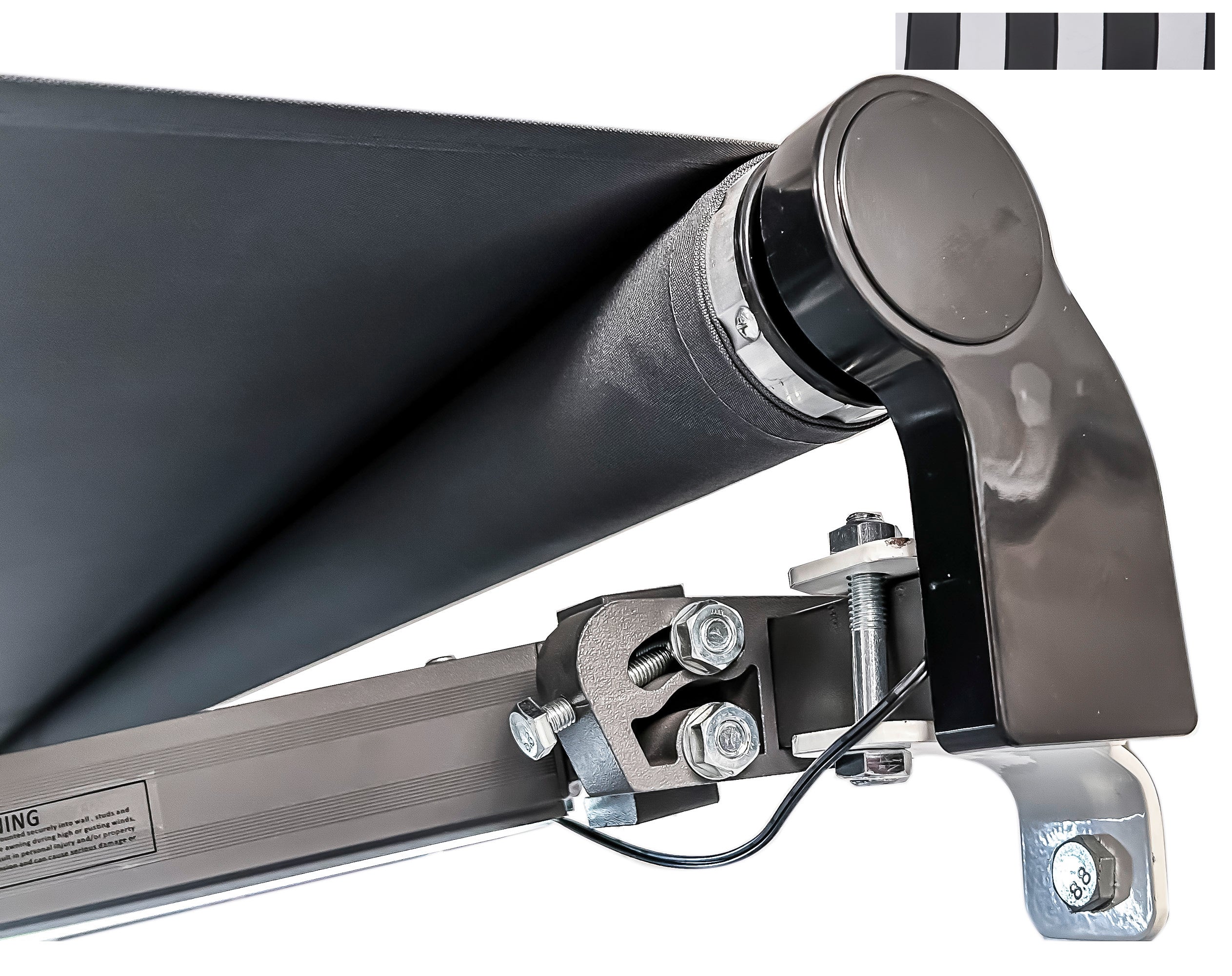 Elektrische Gelenkarmmarkise LED Markise Motorisiert Sonnenschutz Gestreift von Garden Pleasure