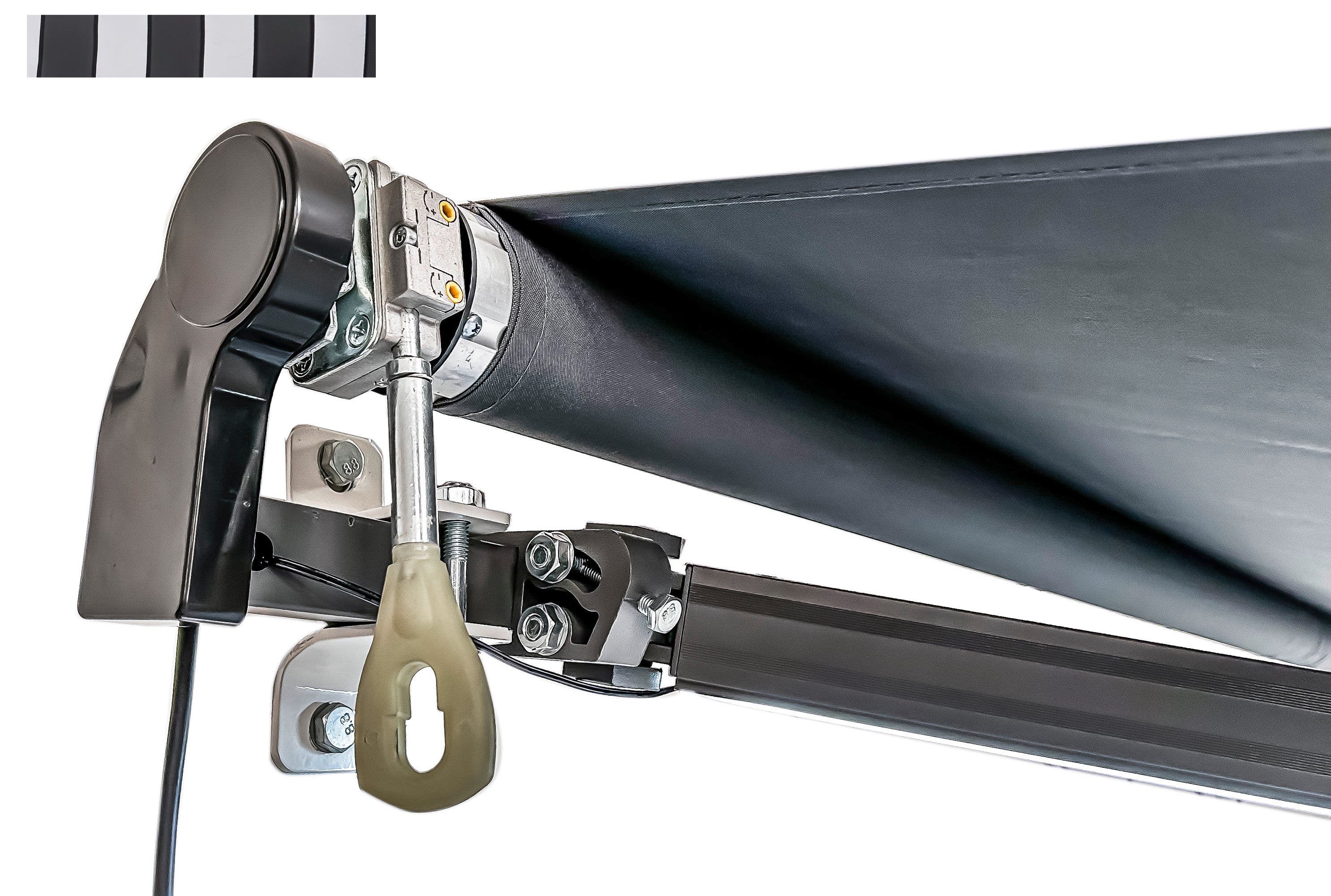 Elektrische Gelenkarmmarkise LED Markise Motorisiert Sonnenschutz Gestreift von Garden Pleasure