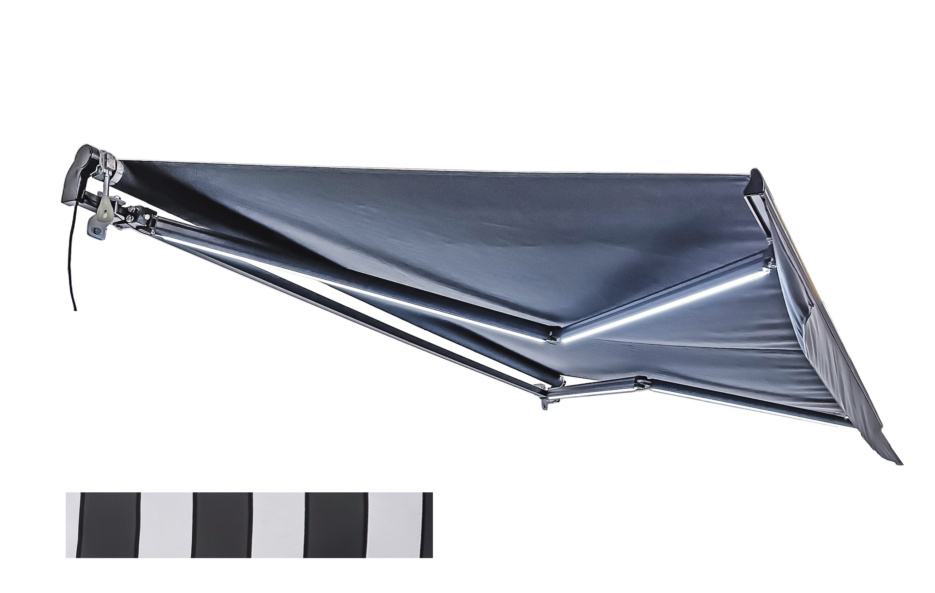 Elektrische Gelenkarmmarkise LED Markise Motorisiert Sonnenschutz Gestreift von Garden Pleasure