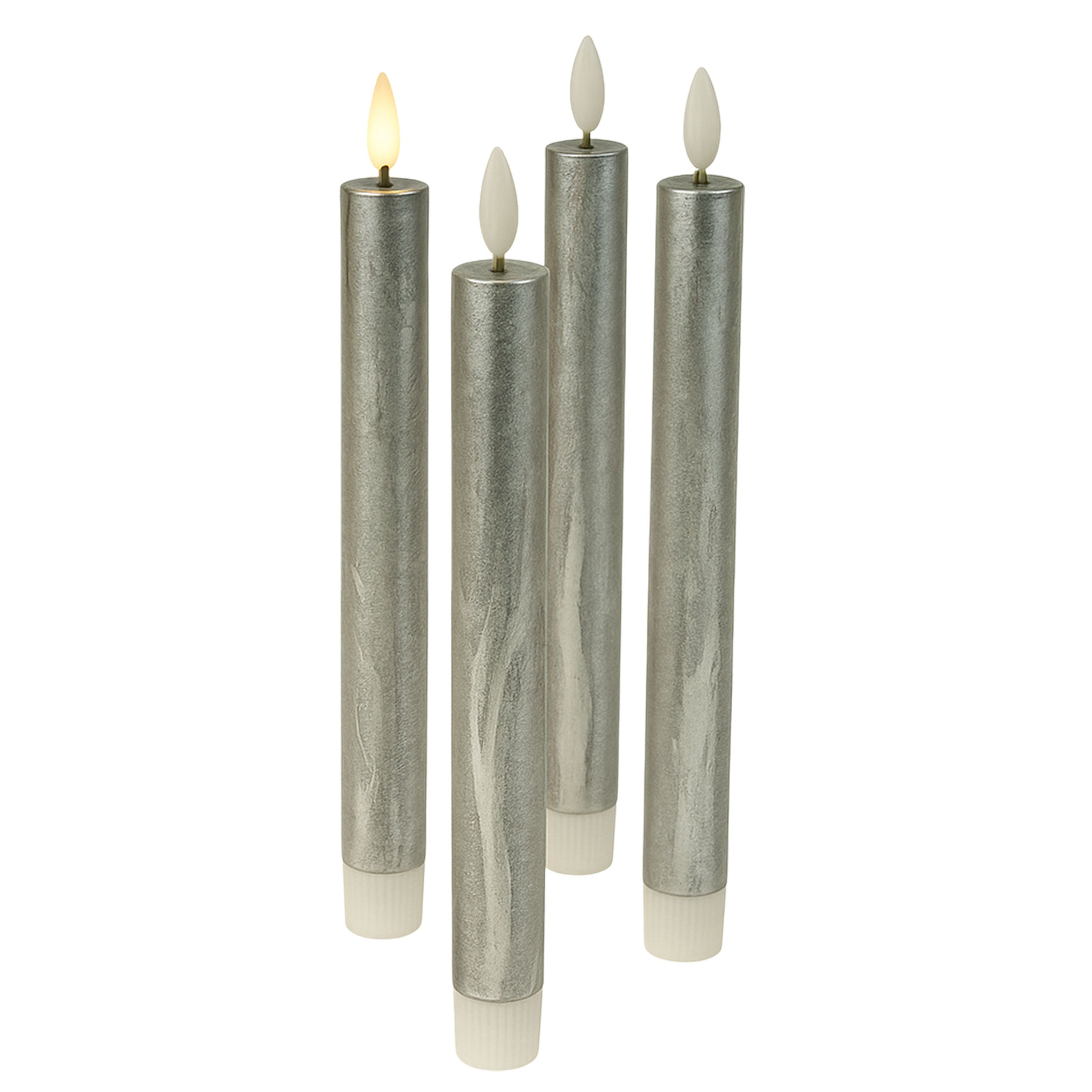 LED Kerzen mit Timer | Stabkerzen 24,5 cm | LED Echtwachskerzen mit flackernder 3D Flamme und Fernbedienung | versch. Farben zur Auswahl