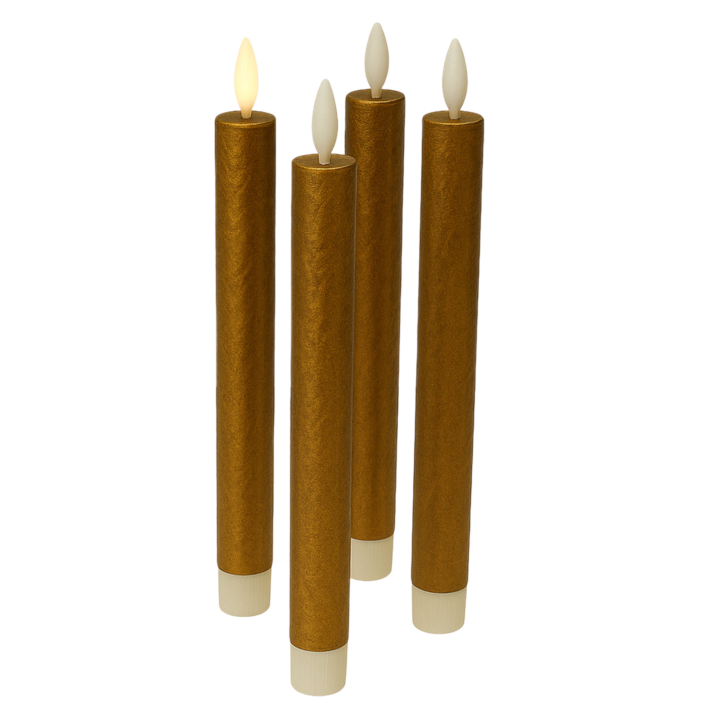 LED Kerzen mit Timer | Stabkerzen 24,5 cm | LED Echtwachskerzen mit flackernder 3D Flamme und Fernbedienung | versch. Farben zur Auswahl