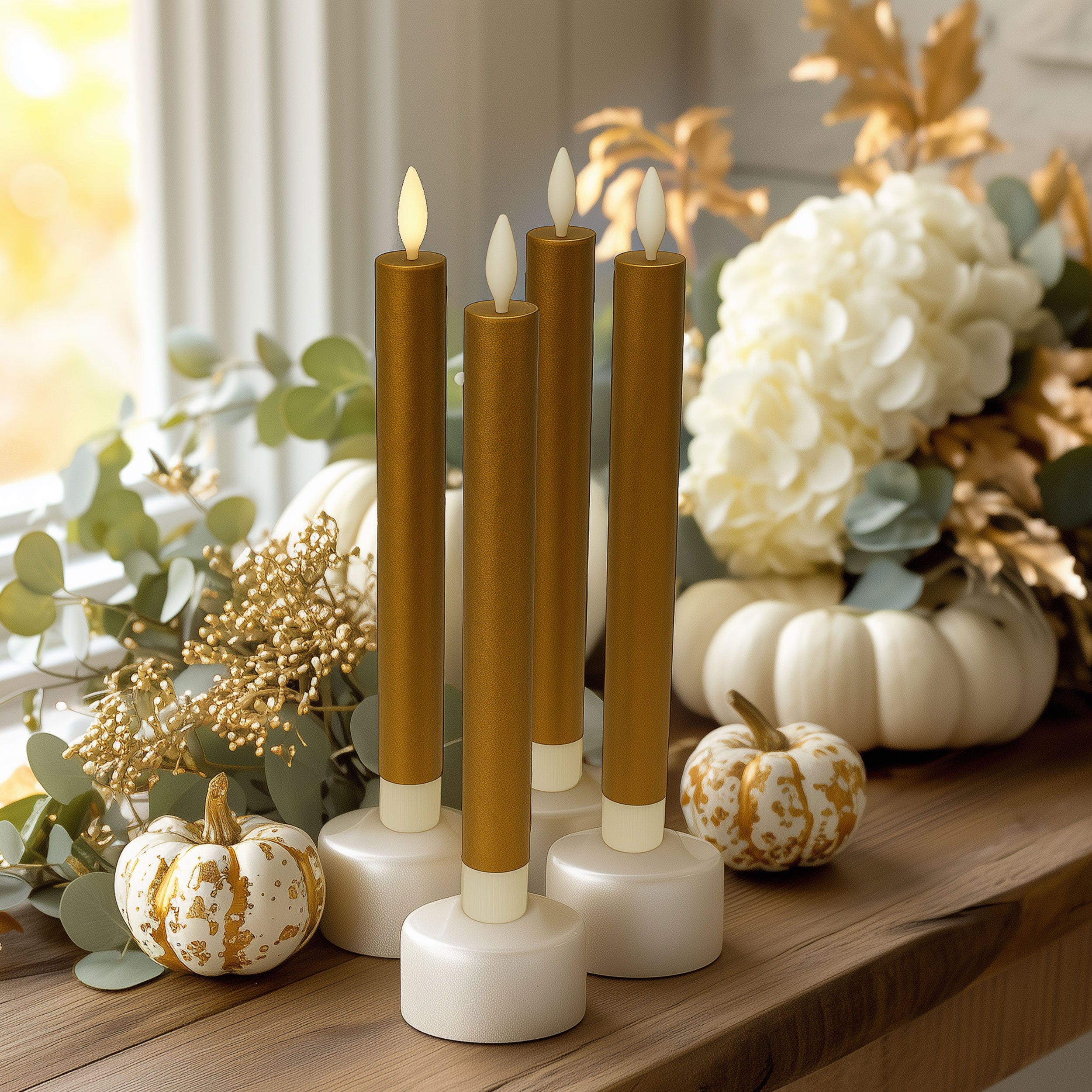 LED Kerzen mit Timer | Stabkerzen 24,5 cm | LED Echtwachskerzen mit flackernder 3D Flamme und Fernbedienung | versch. Farben zur Auswahl