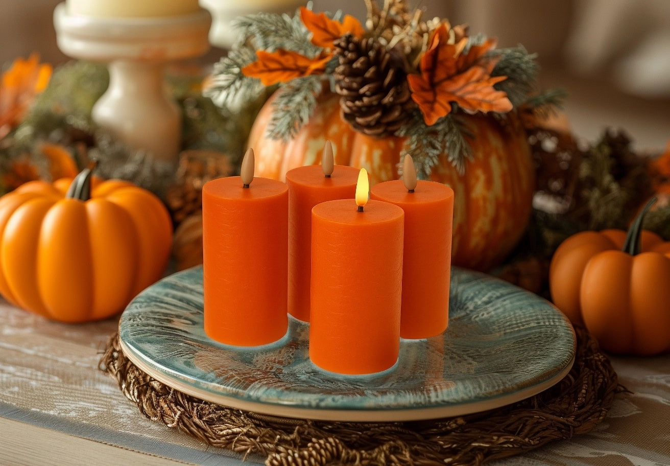 LED Kerzen mit Timer | Stumpenkerze 10x6,5 cm | LED Echtwachskerzen mit 3D Flamme und Fernbedienung | versch. Farben zur Auswahl