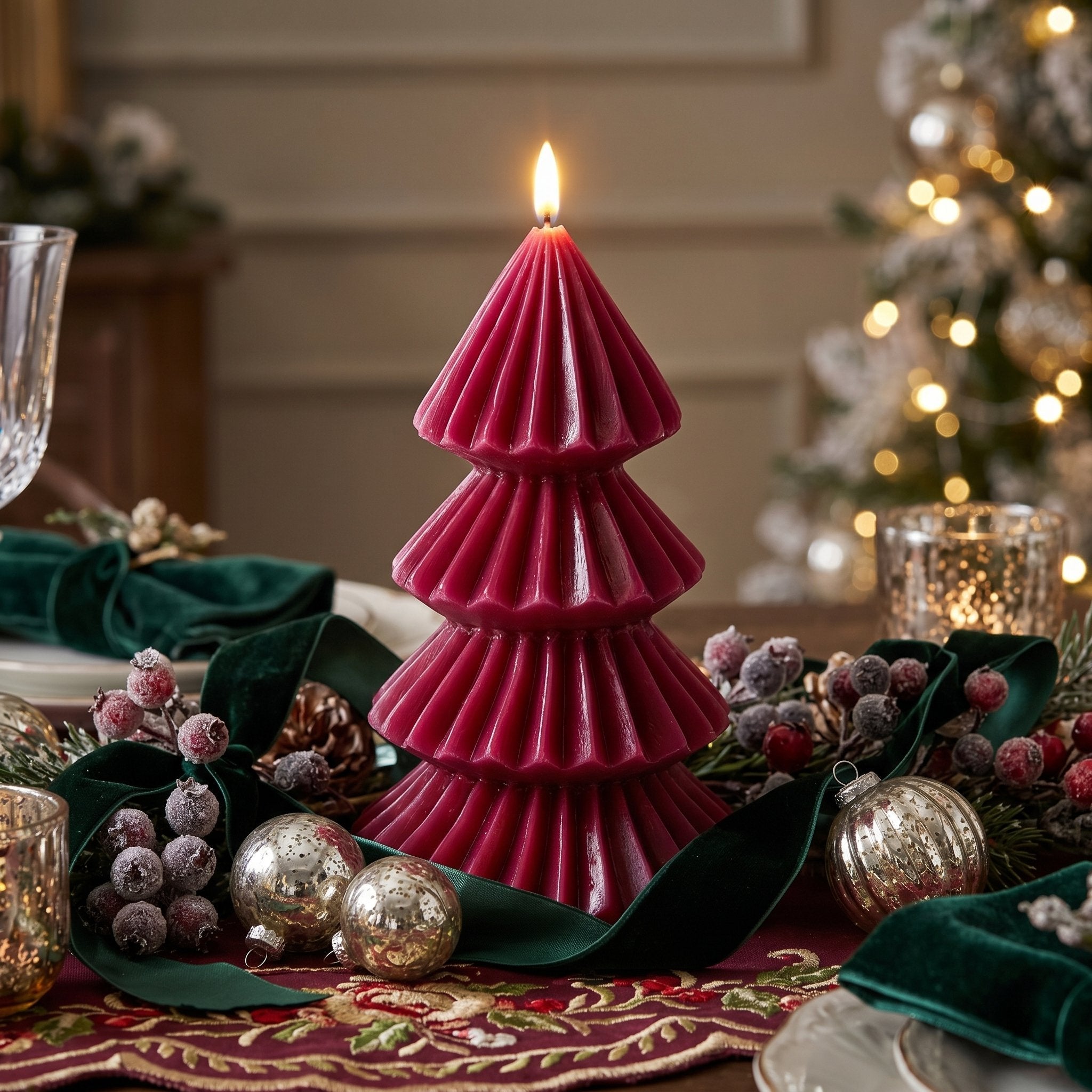 LED Kerze Tanne 3D Flamme mit Timer Led Kerzen Weihnachten Echtwachs Optik batteriebetrieben Weihnachtsdeko Fensterbank in Größe und Farbe wählbar