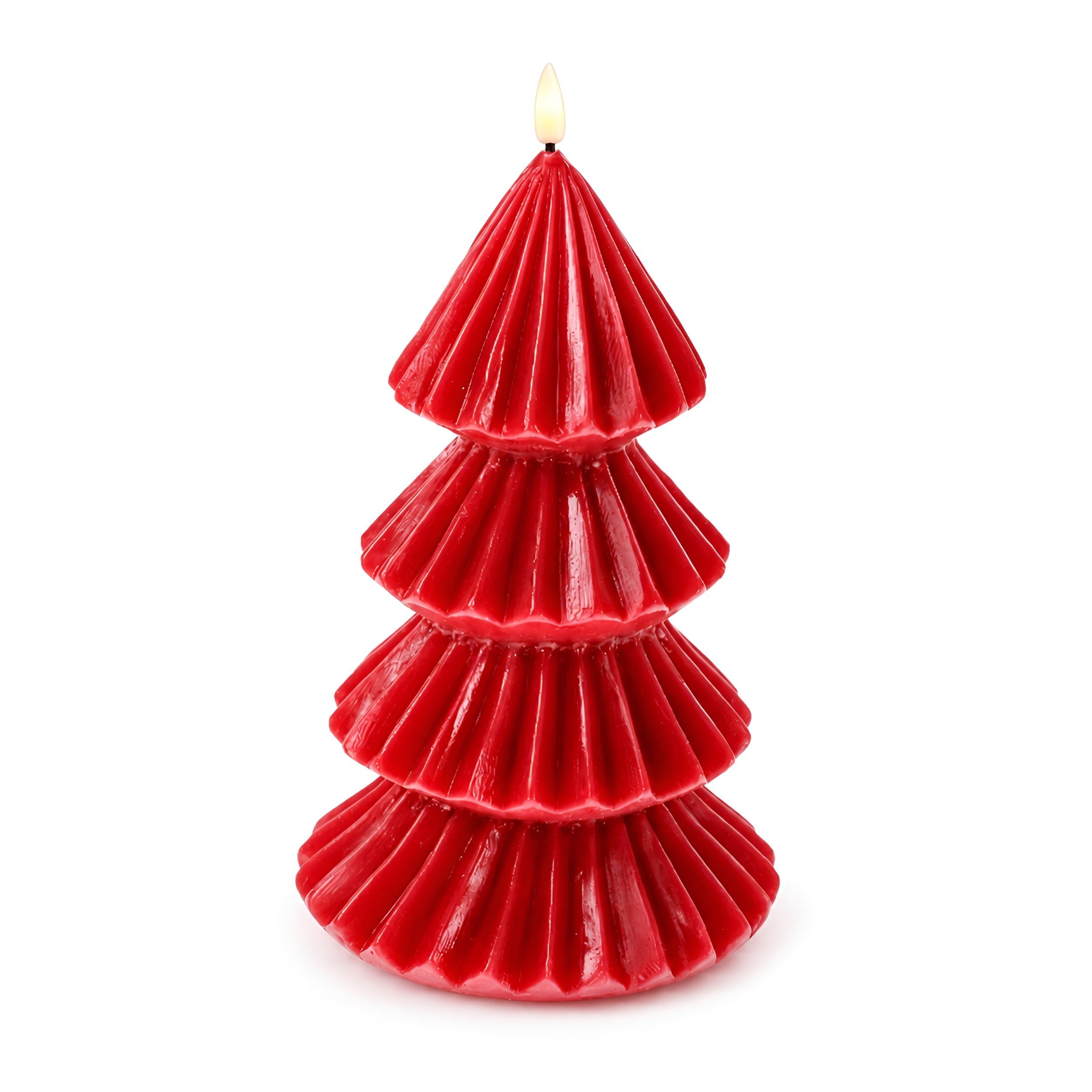 LED Kerze Tanne 3D Flamme mit Timer Led Kerzen Weihnachten Echtwachs Optik batteriebetrieben Weihnachtsdeko Fensterbank in Größe und Farbe wählbar