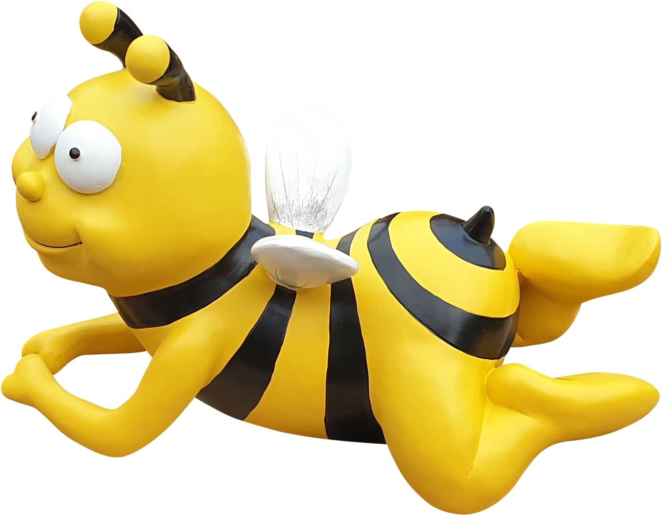 Deko Biene Figur fliegend 33 cm – Wetterfeste Bienen Gartenfigur aus Polyresin für Haus und Garten