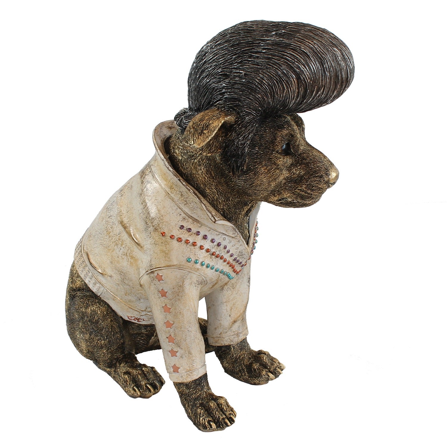 Hundefigur "Rock'n'Roll" Verrückte Hunde Deko handbemalt Hunde Skulptur im 50er Jahre Stil