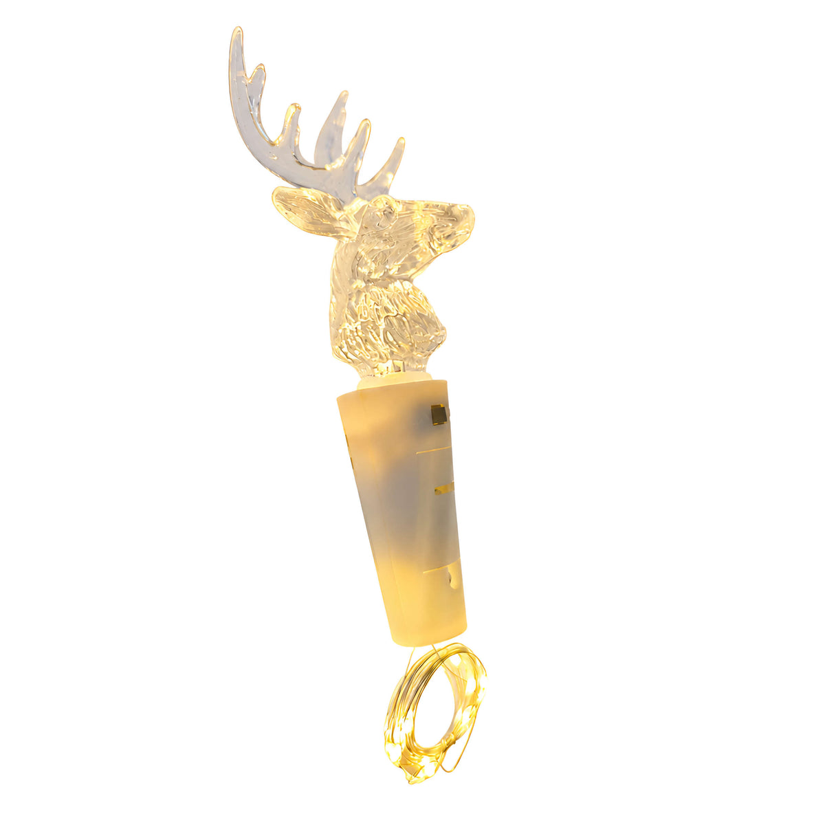 LED Flaschenlicht mit beleuchtetem Hirschkopf - Warmweißes Licht, Dekorative Flaschenbeleuchtung mit Micro Lichterkette