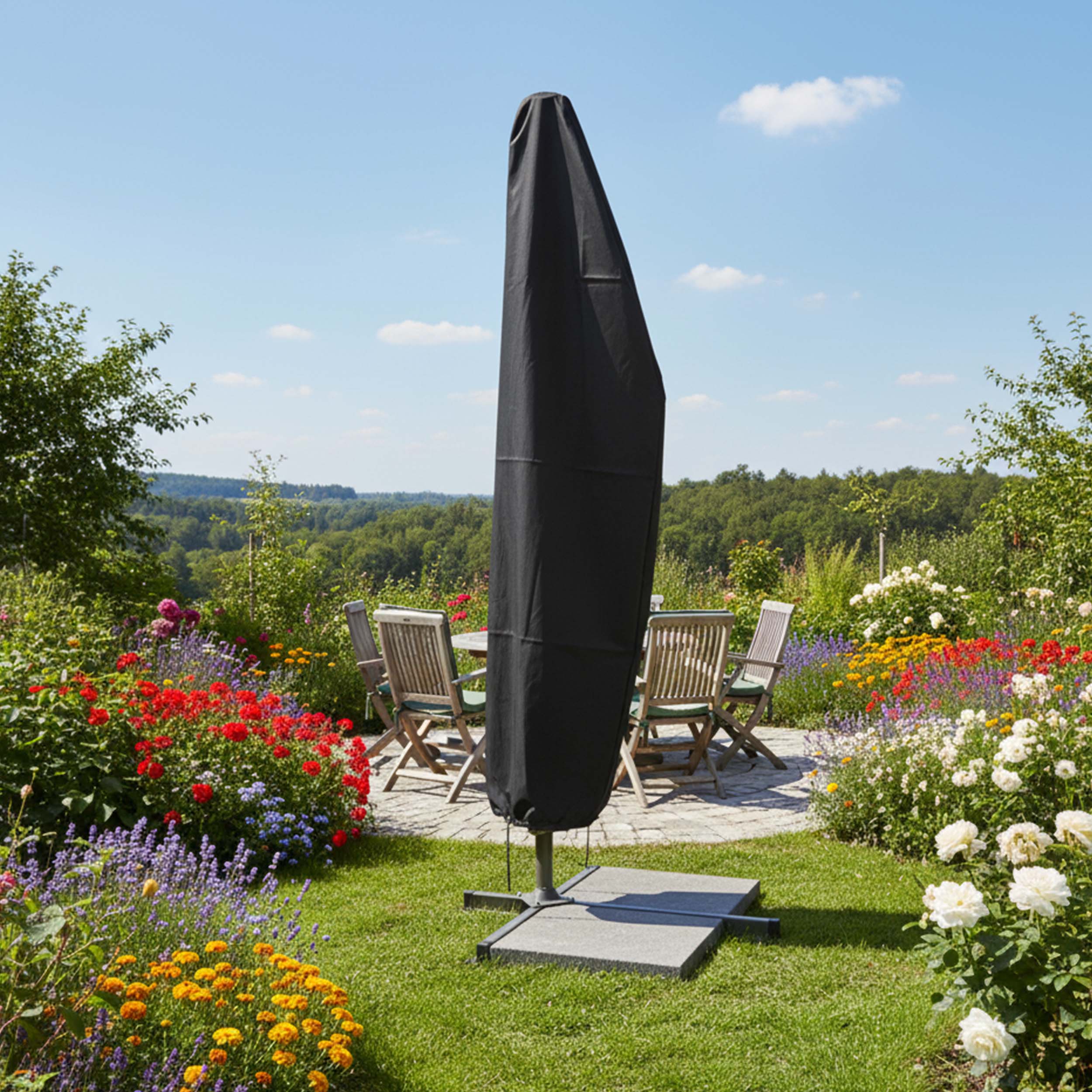 Ampelschirm Schutzhülle Sylt NaturLine 257 × 96/48 cm – wetterfeste Sonnenschirm Hülle & Abdeckung für 2–4 m Schirme