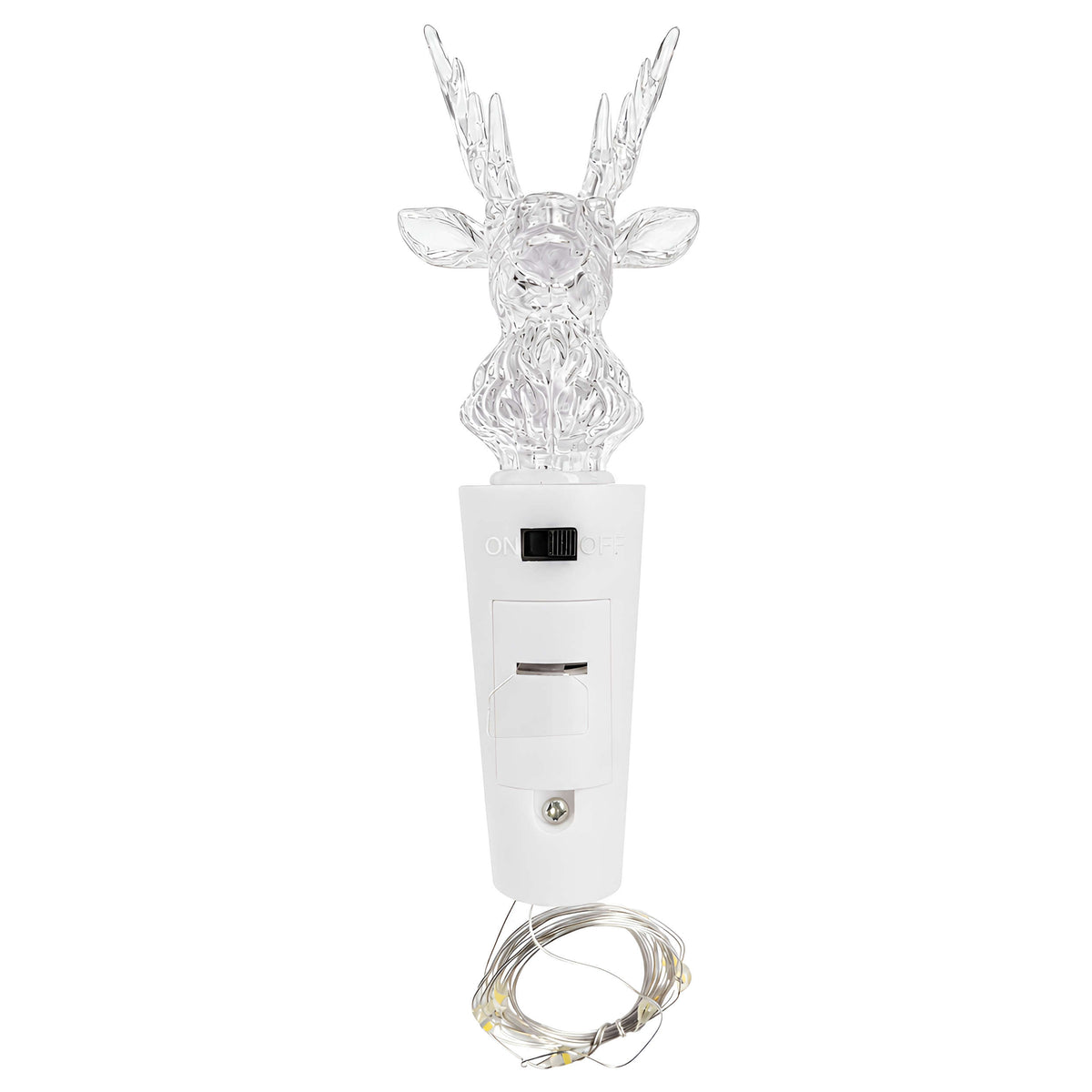 LED Flaschenlicht mit beleuchtetem Hirschkopf - Warmweißes Licht, Dekorative Flaschenbeleuchtung mit Micro Lichterkette