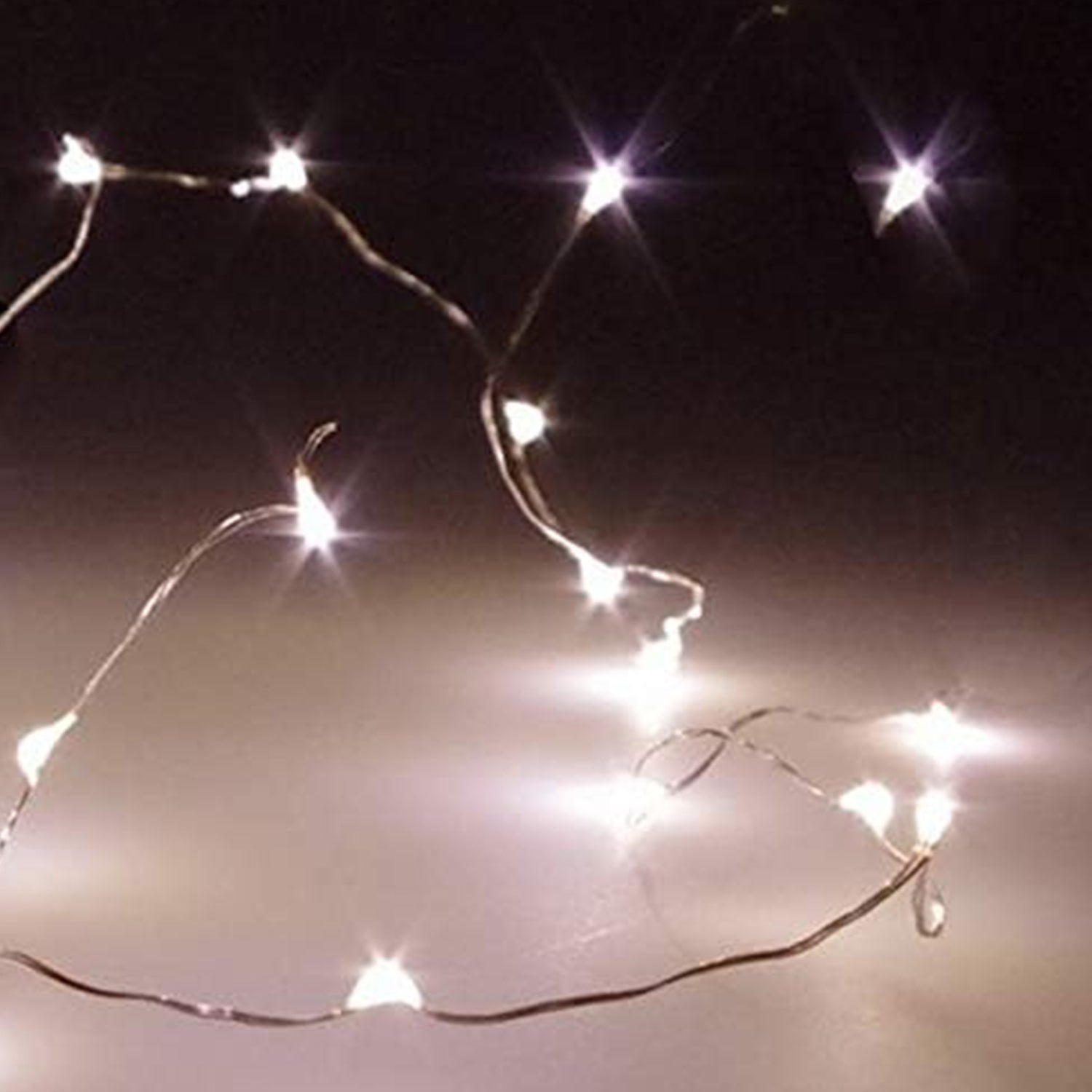 Micro LED Draht Lichterkette mit 20 LED´s Timerfunktion Indoor Batteriebetrieb