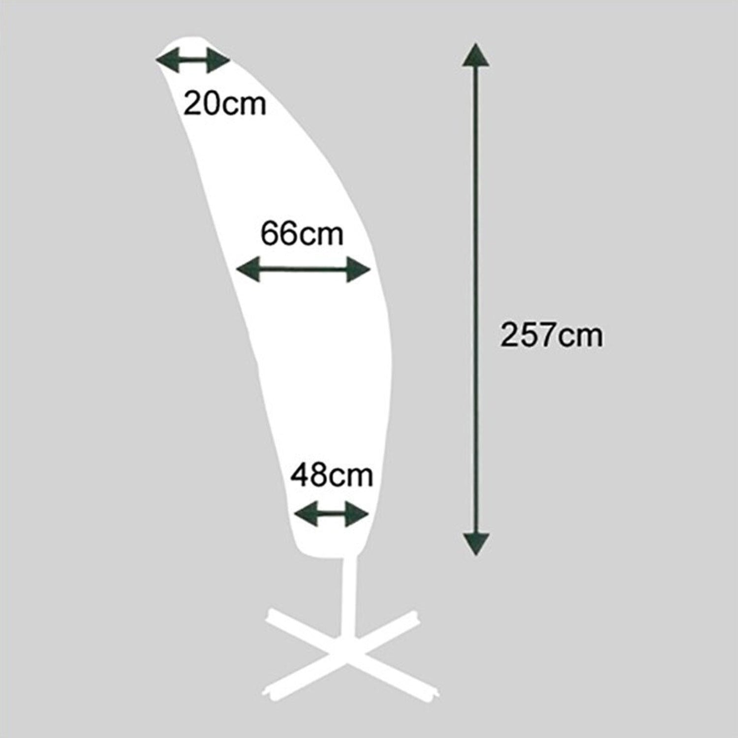 Ampelschirm Schutzhülle Sylt NaturLine 257 × 96/48 cm – wetterfeste Sonnenschirm Hülle & Abdeckung für 2–4 m Schirme